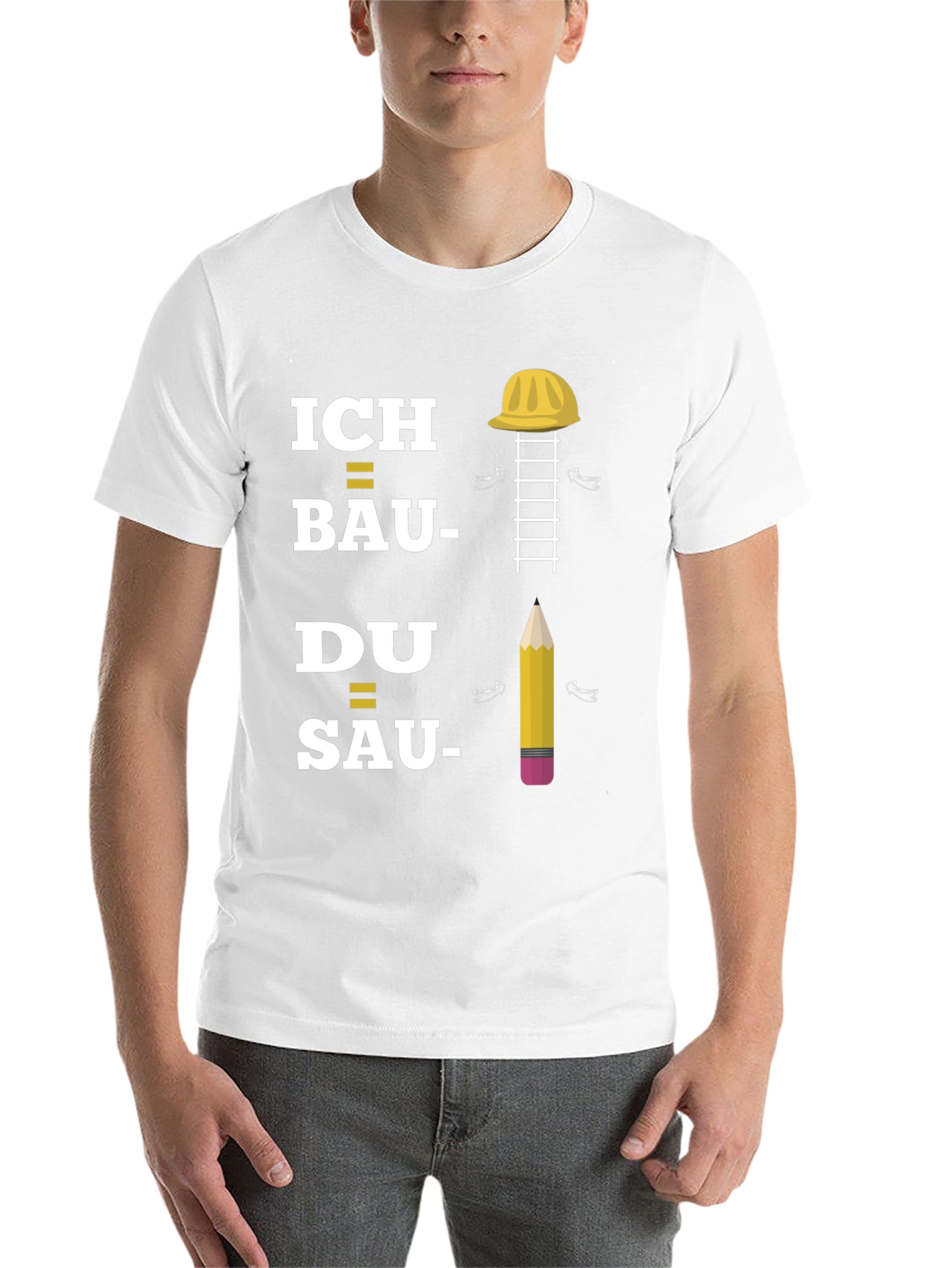 Black Construction T-Shirt: Ich Bau, Du Sau view 14