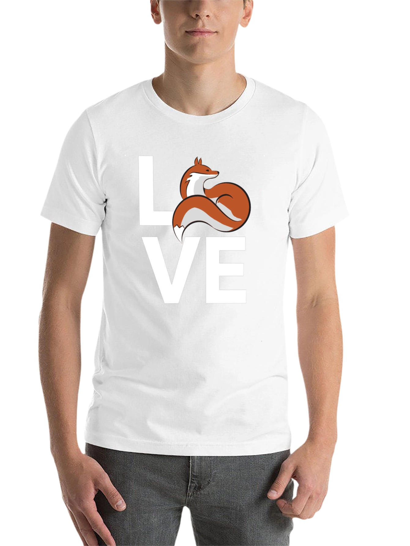 Black Love Fox Graphic T-Shirt - Cute Animal Tee view 14