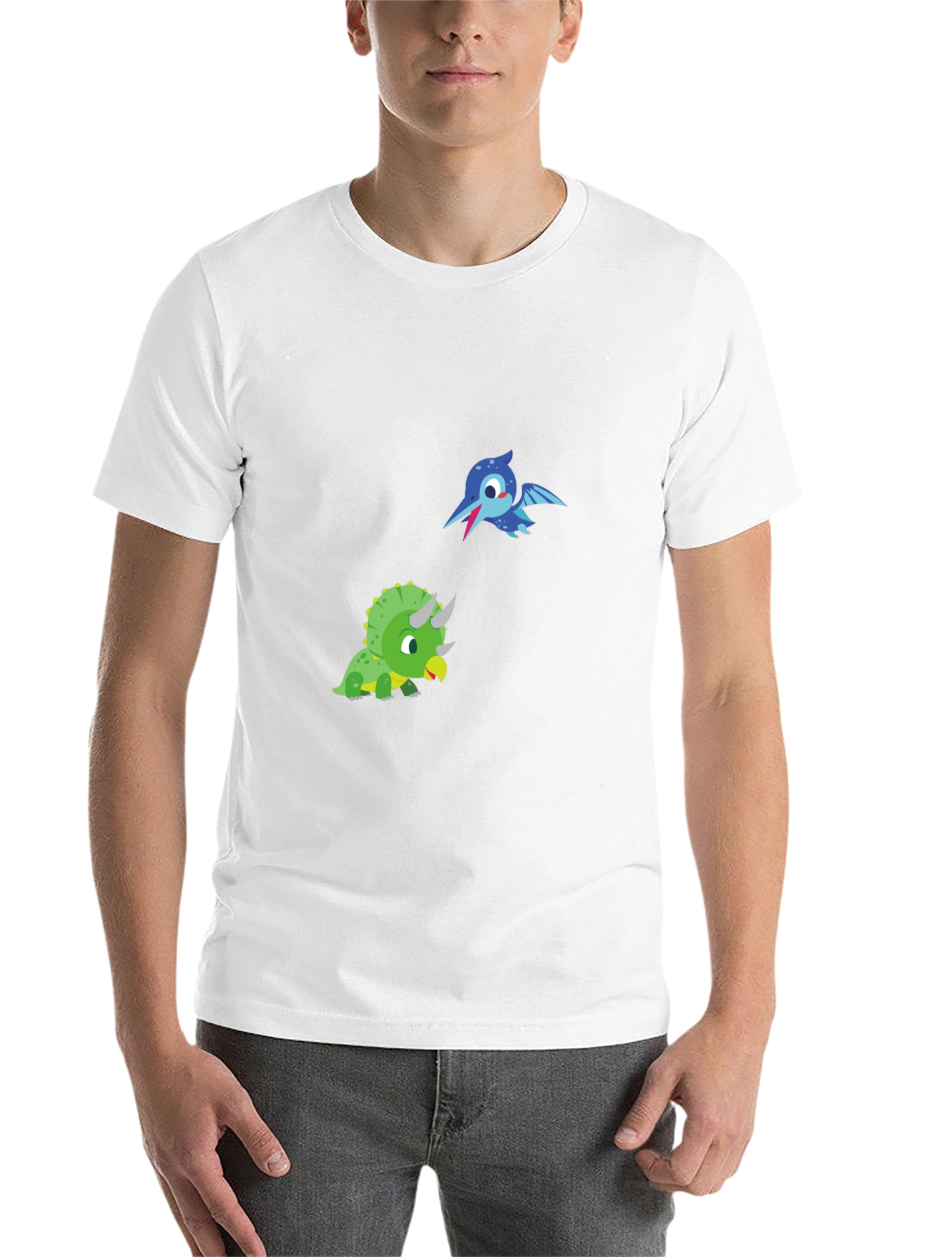 Black Dino Pals Black Tee - Cartoon Dinosaur T-Shirt view 14