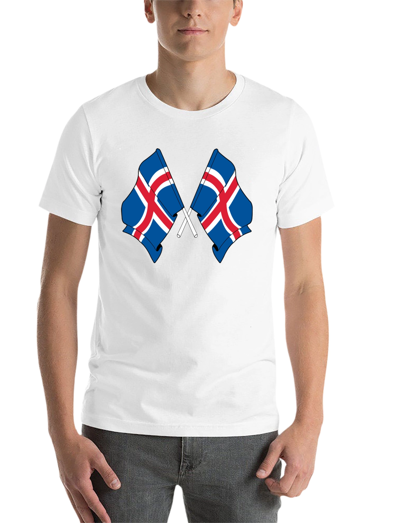 Black Icelandic Flags Graphic Tee - Black Cotton T-Shirt view 14