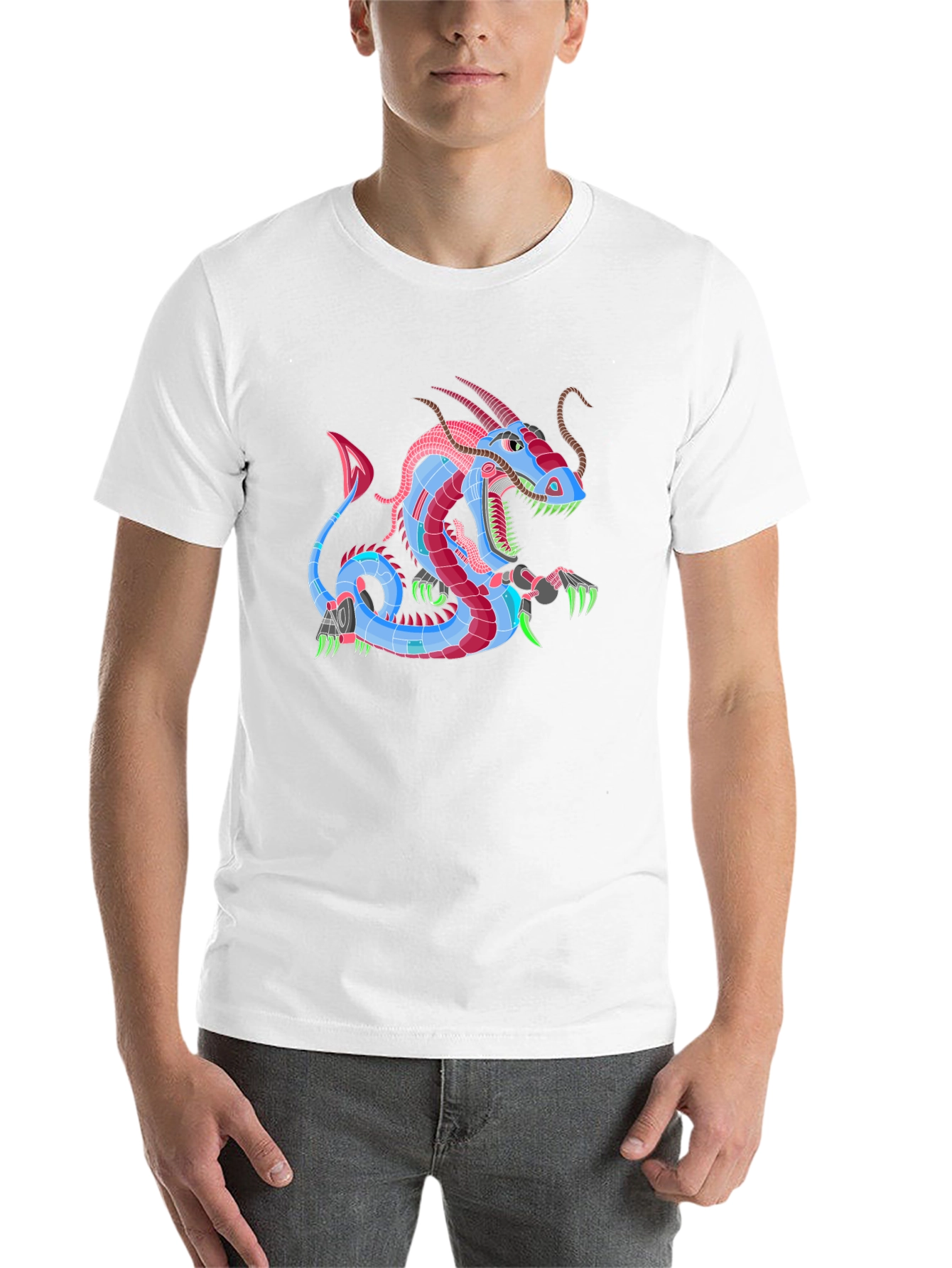 Black Cyberpunk Dragon Graphic Tee - Black view 14