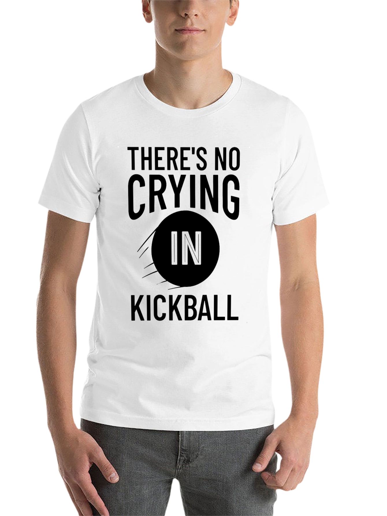 Black There's No Crying In Kickball T-Shirt view 14