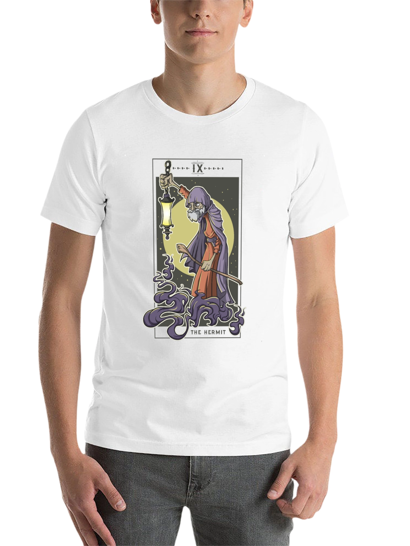 Black The Hermit Tarot Card Graphic Tee view 14
