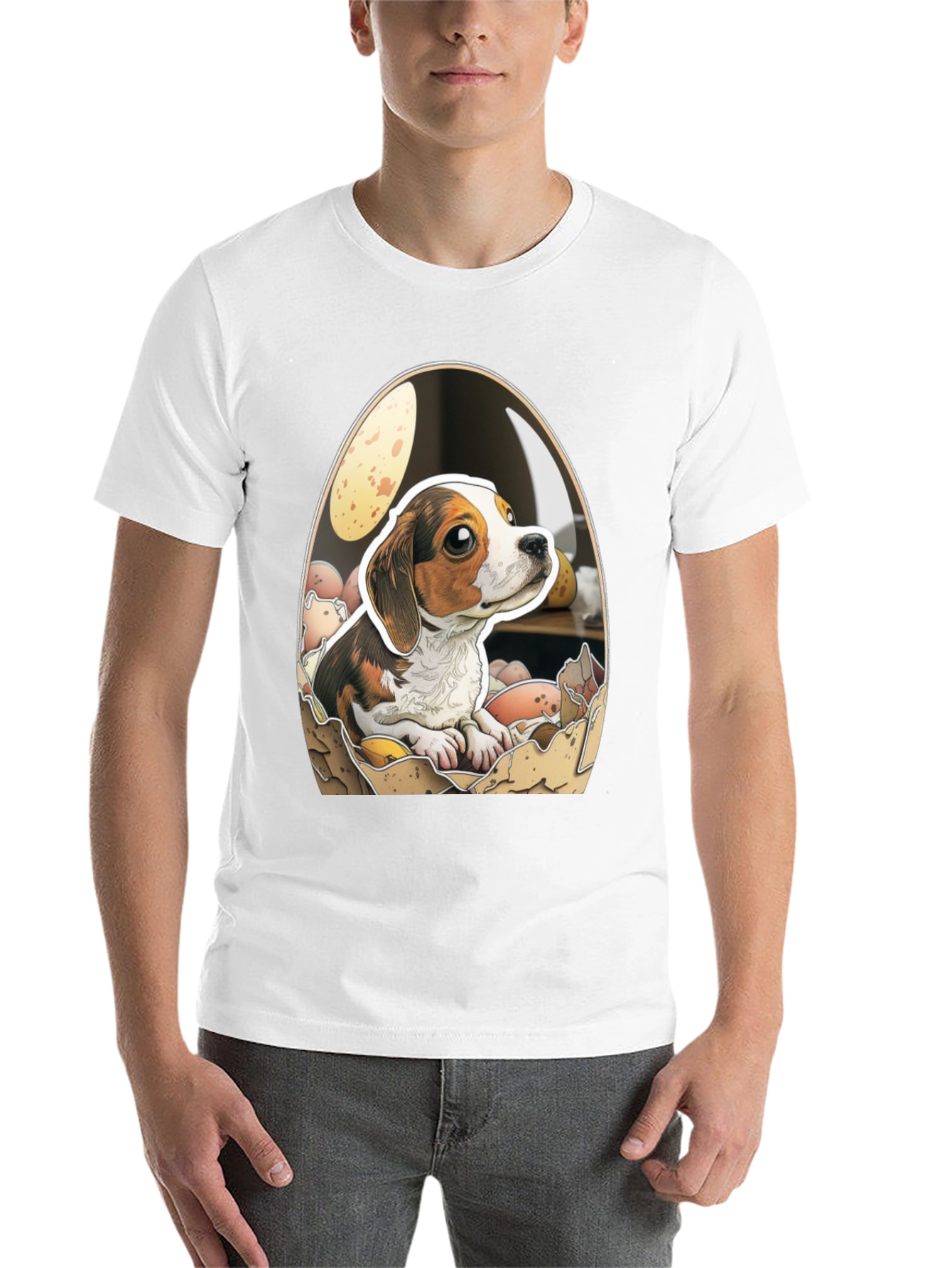 Black Eggcellent Beagle T-Shirt view 14