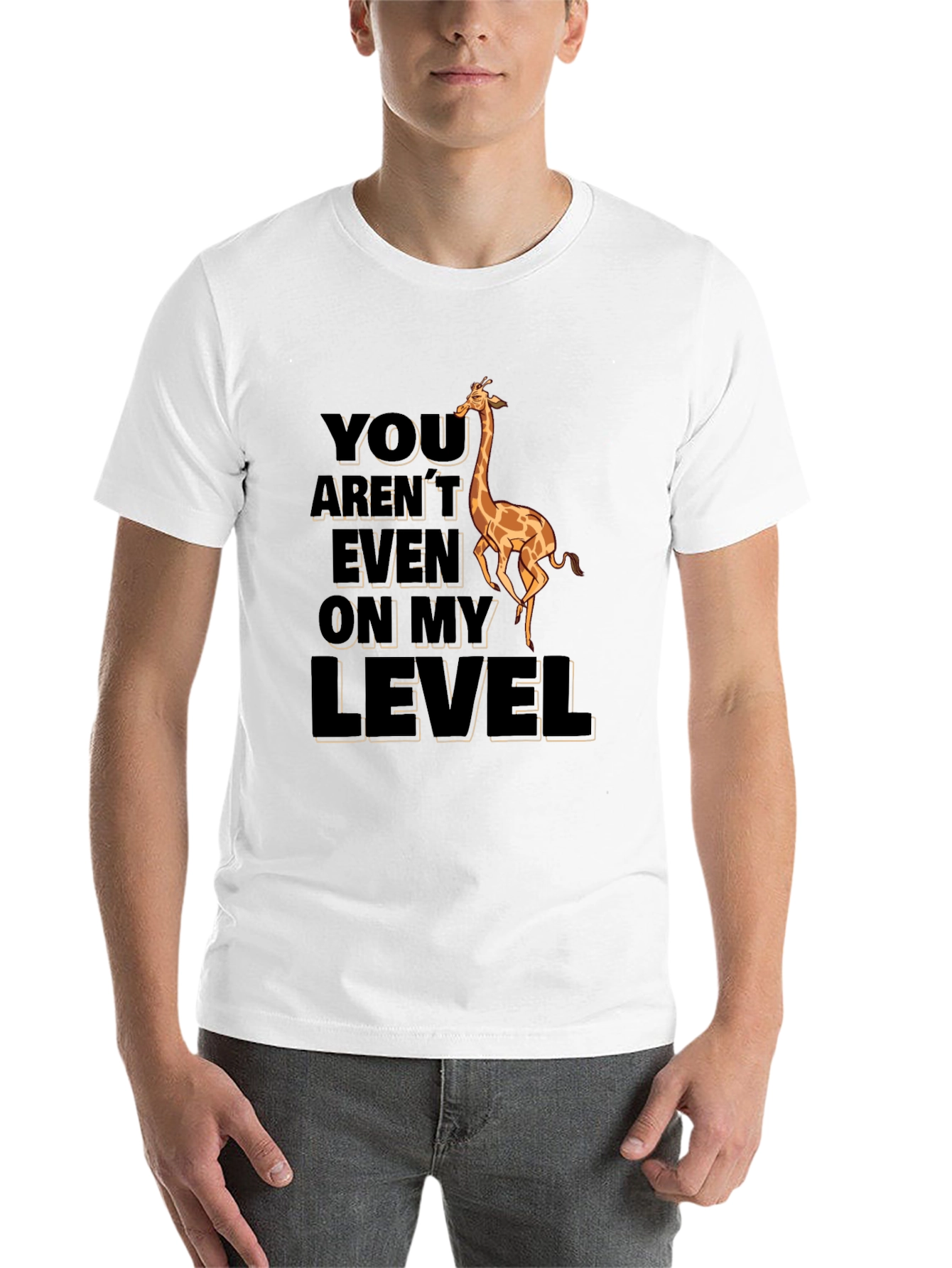 Black Funny Giraffe T-Shirt - You Aren't Even On My Level view 14