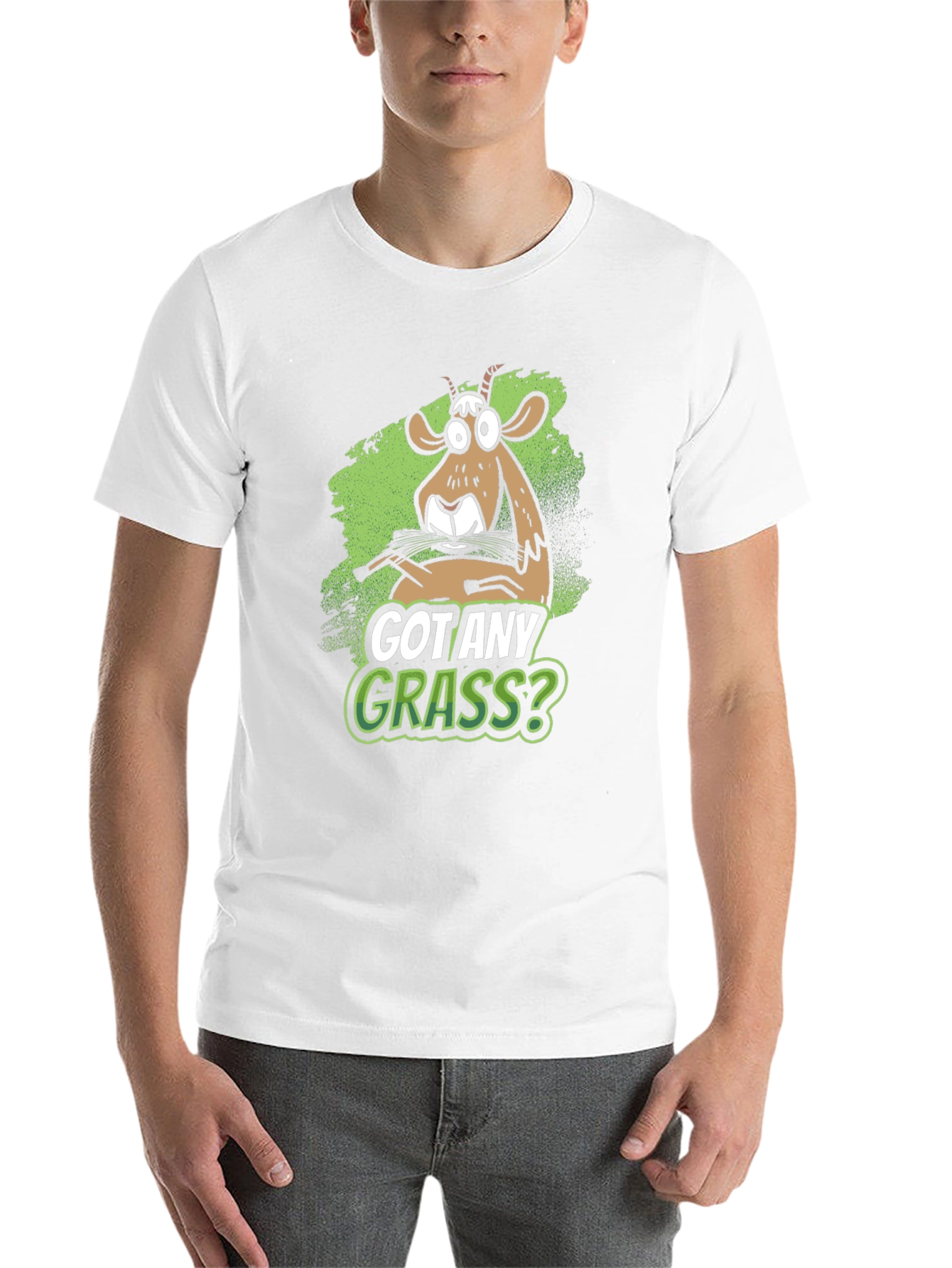 Black Got Any Grass? Graphic Tee - Funny Goat Design view 14