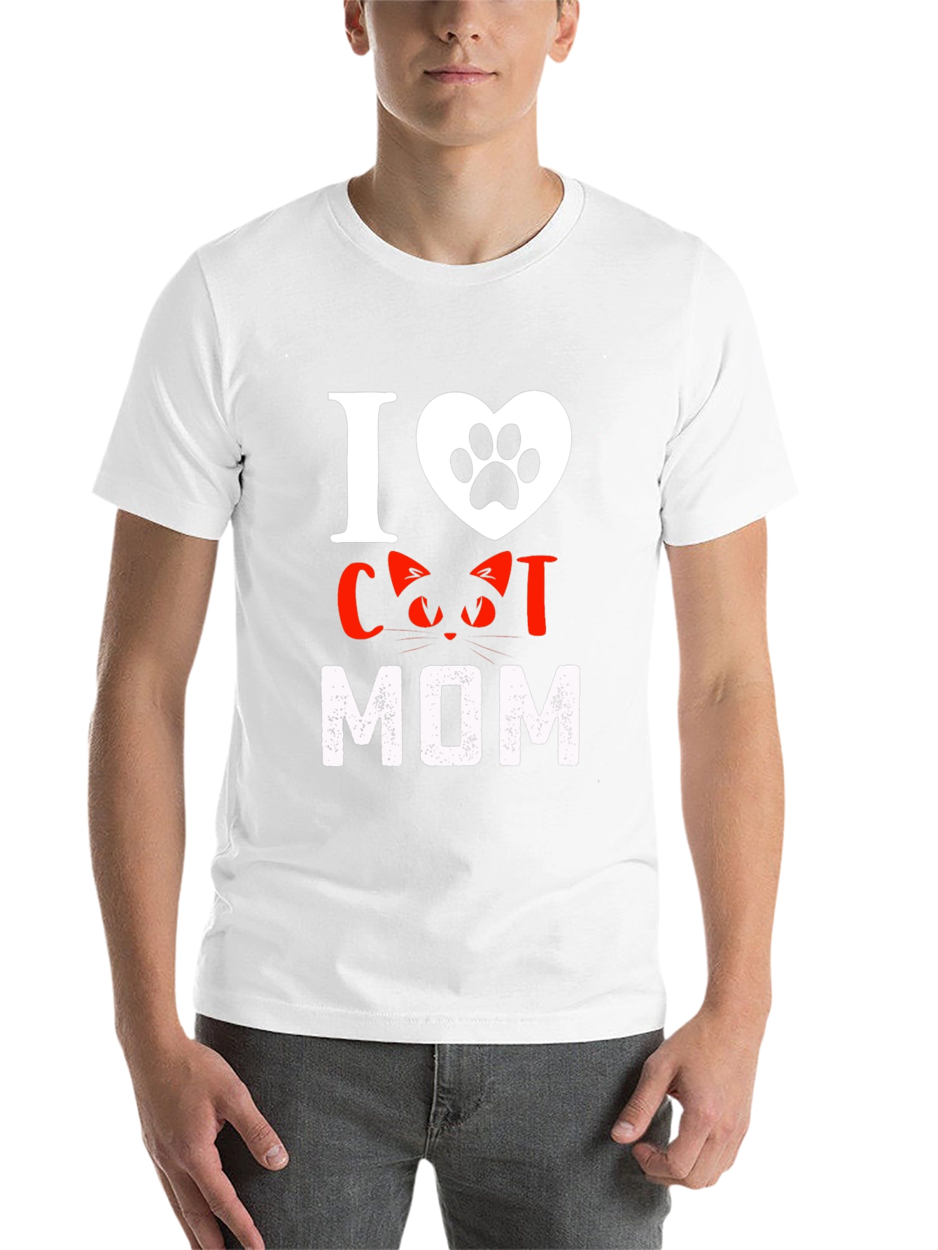 I Love Cat Mom T-Shirt - Black - 14
