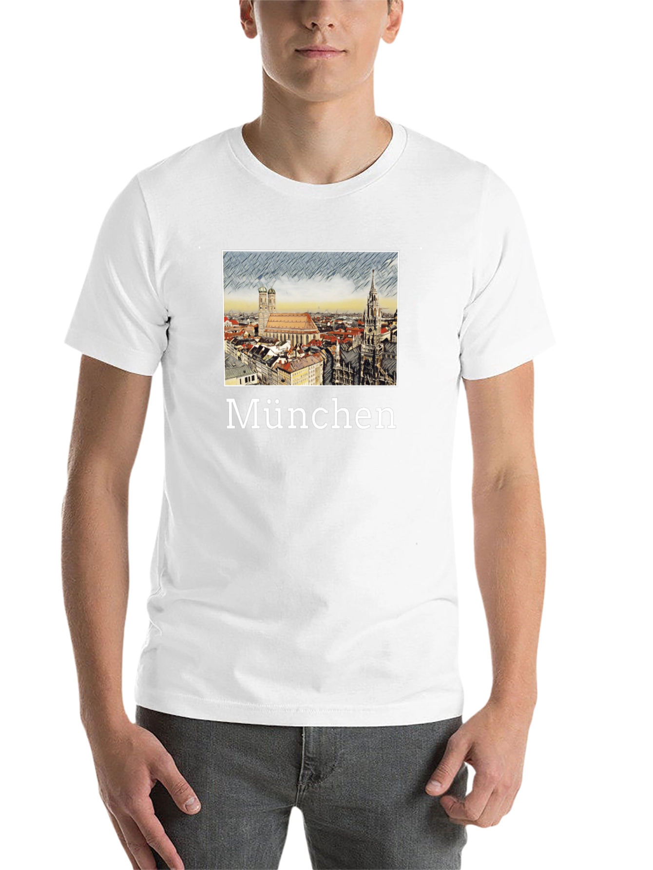 Munich Cityscape T-Shirt - Black - 14