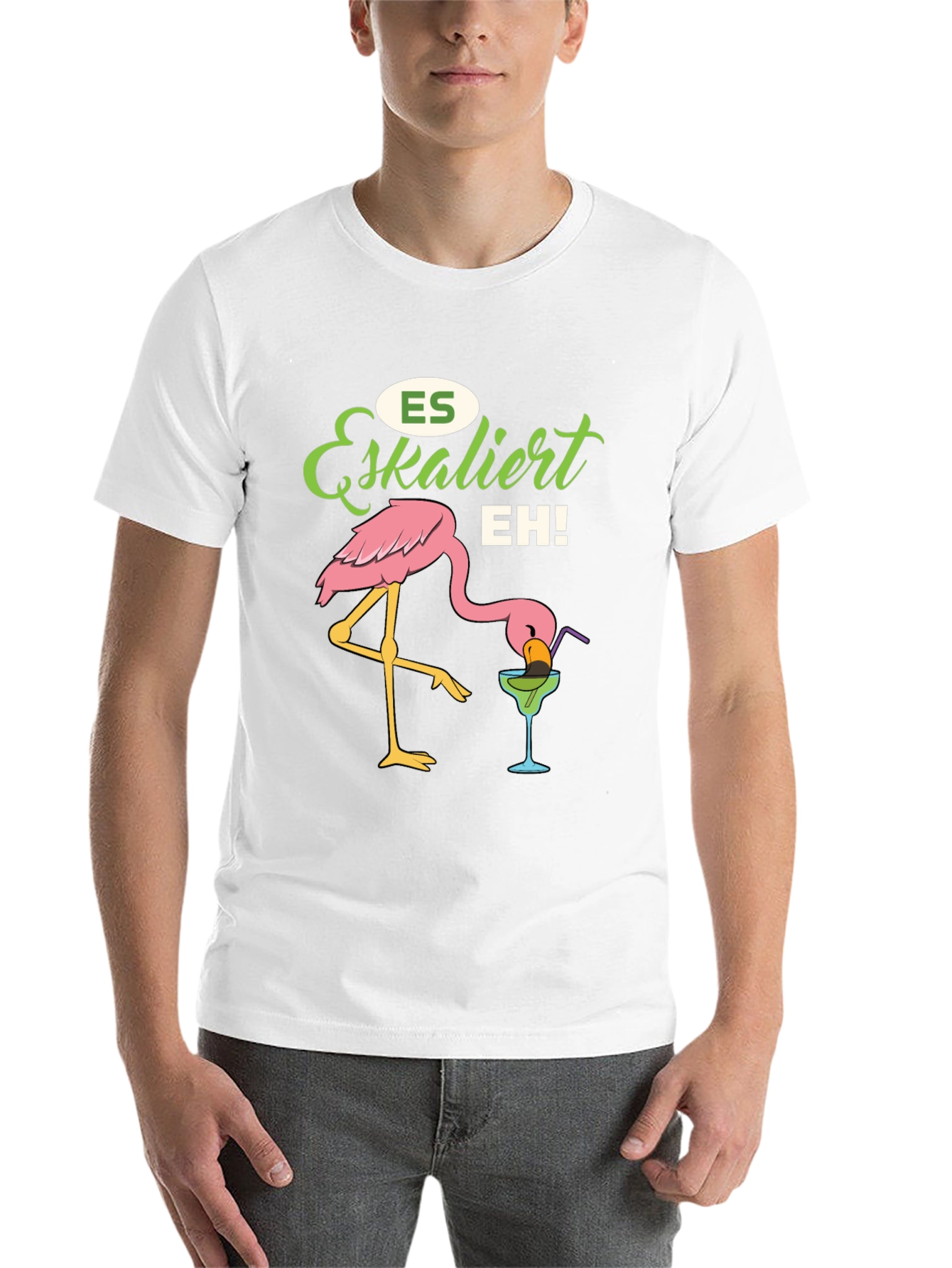 Black Es Eskaliert EH! Flamingo T-Shirt view 14