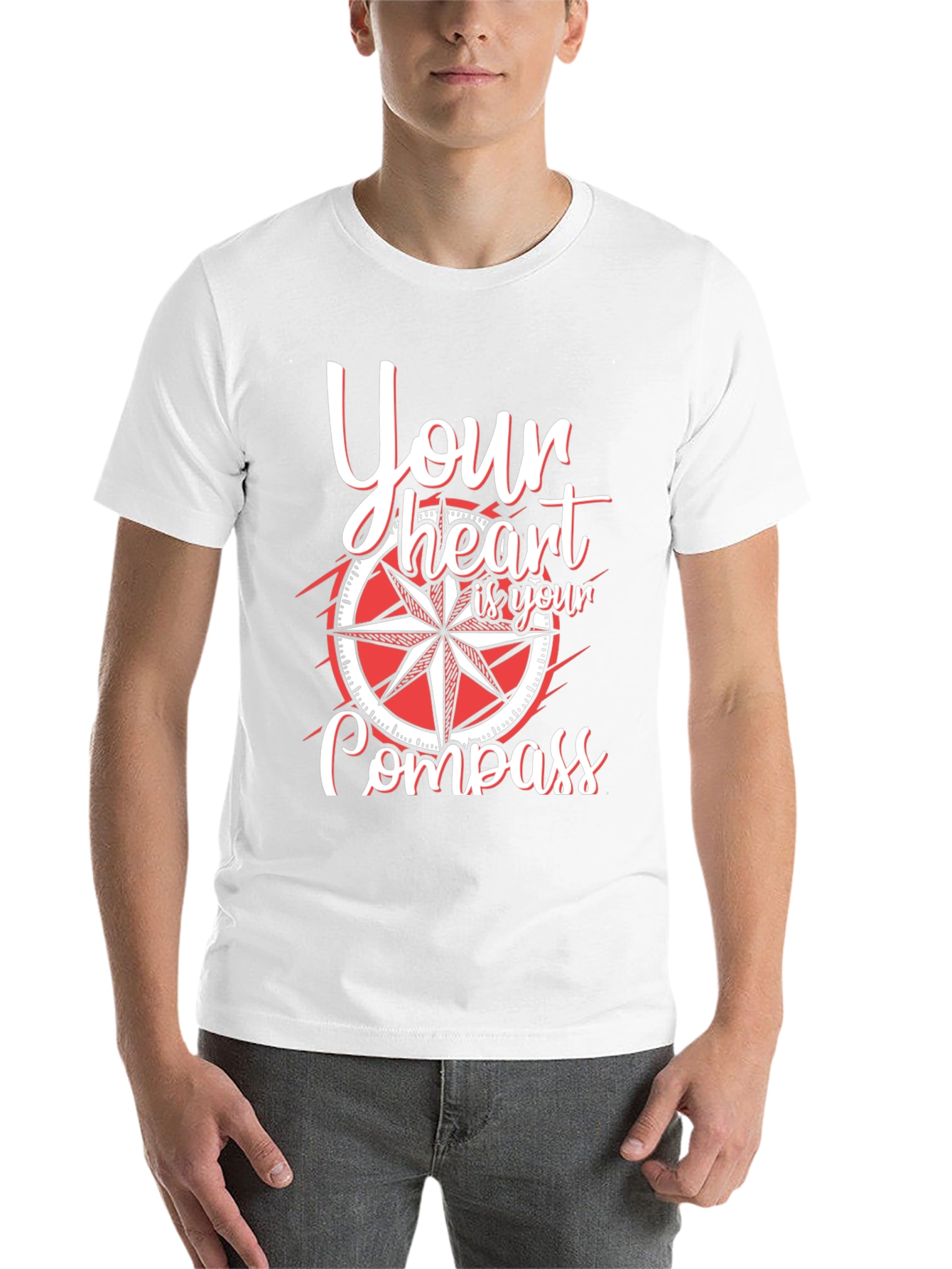 Black Heart Compass Graphic T-Shirt view 14