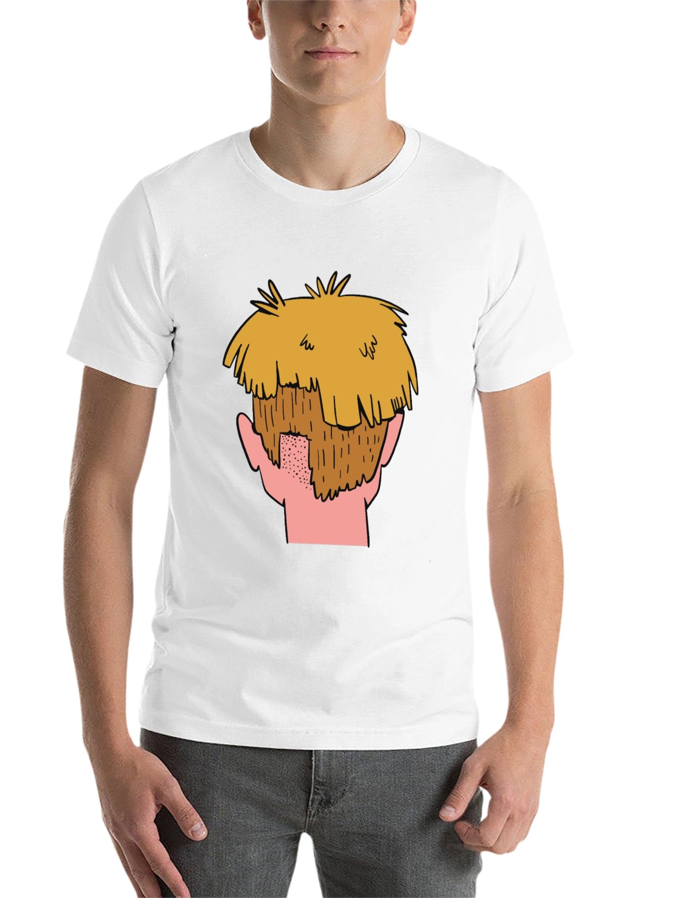 Black Cartoon Beard Graphic T-Shirt view 14