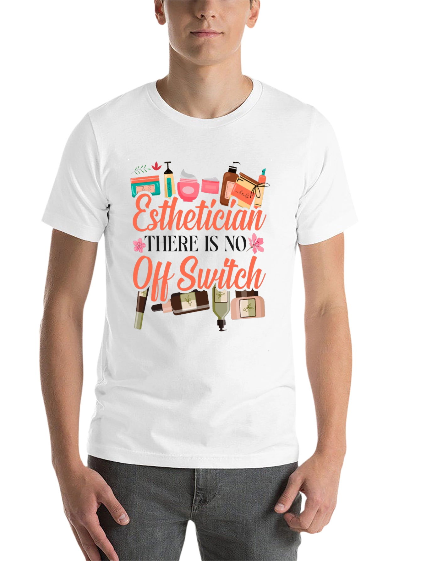 Black Esthetician T-Shirt: No Off Switch, Beauty Pro Tee view 14