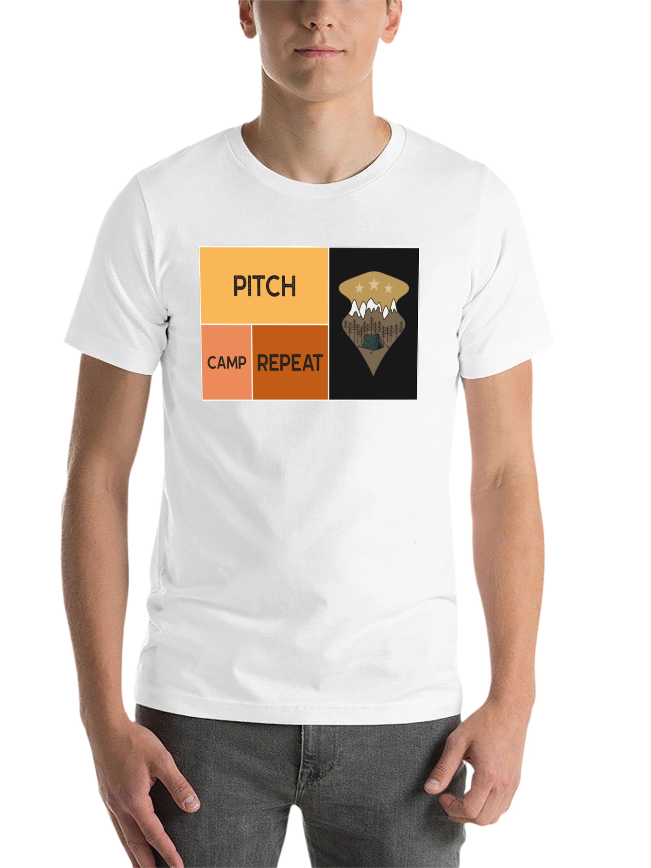 Black Pitch Camp Repeat Camping T-Shirt view 14