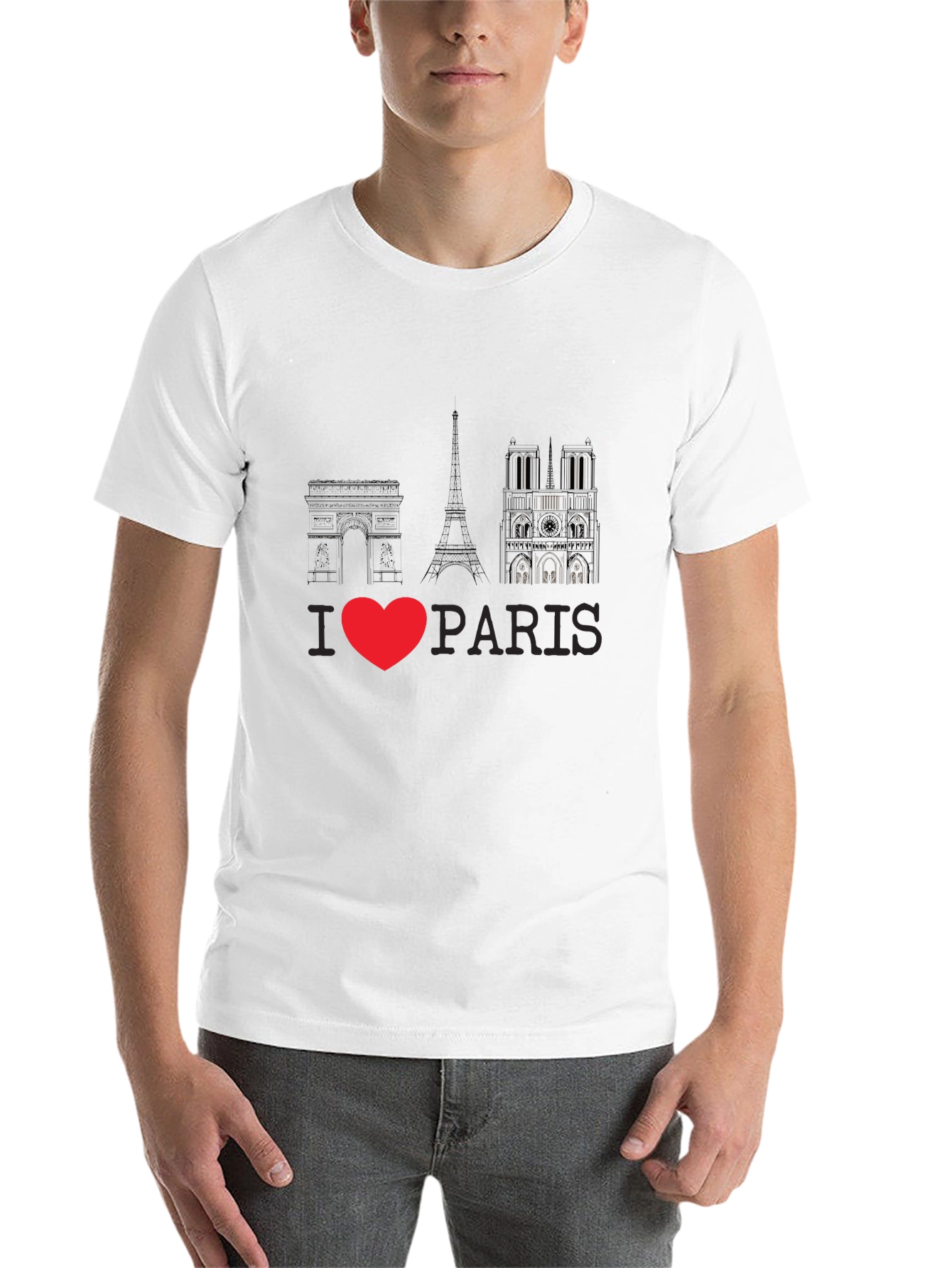 I Love Paris Black Graphic Tee - 14