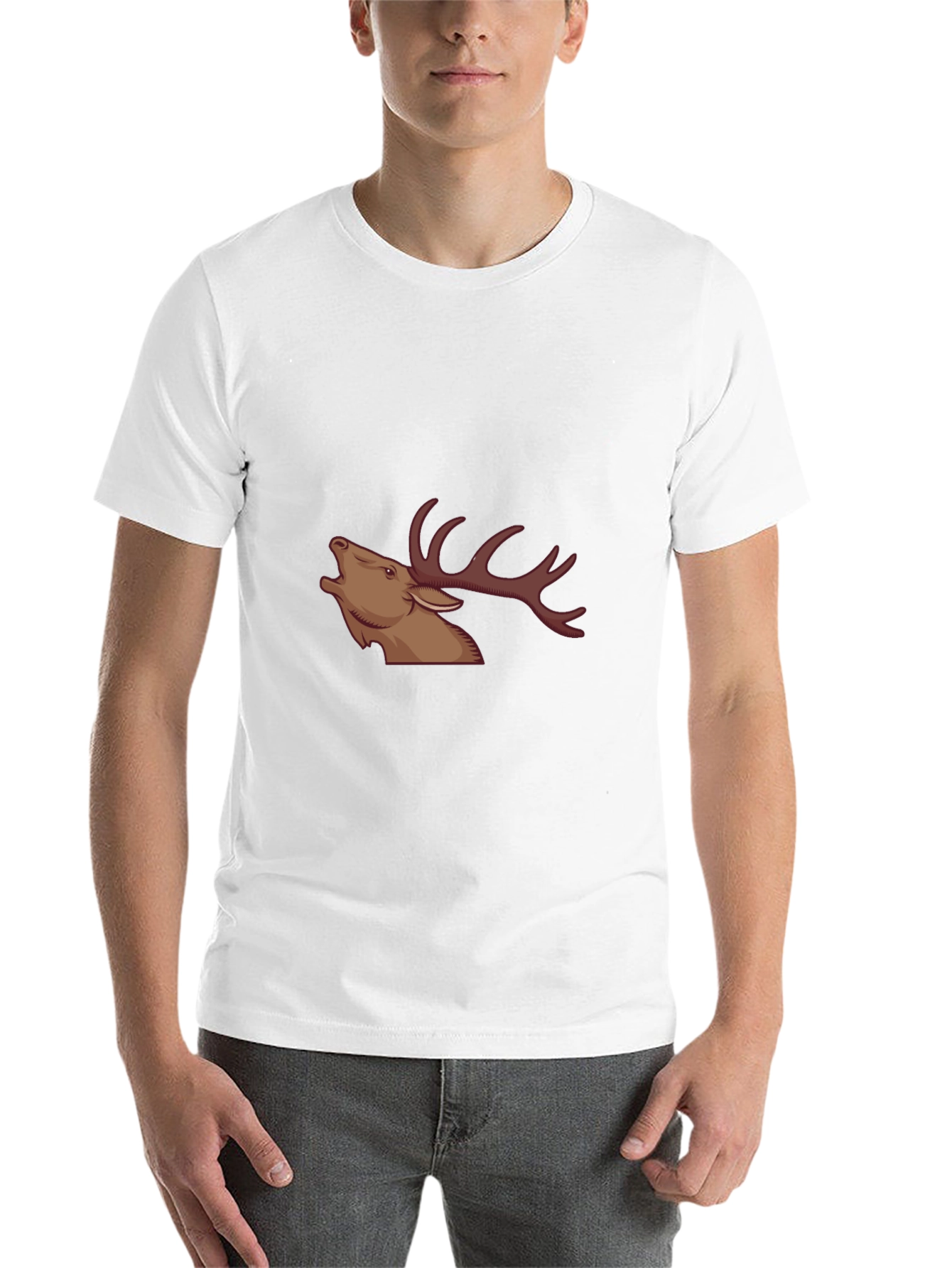Black Black T-Shirt with Stag Graphic view 14