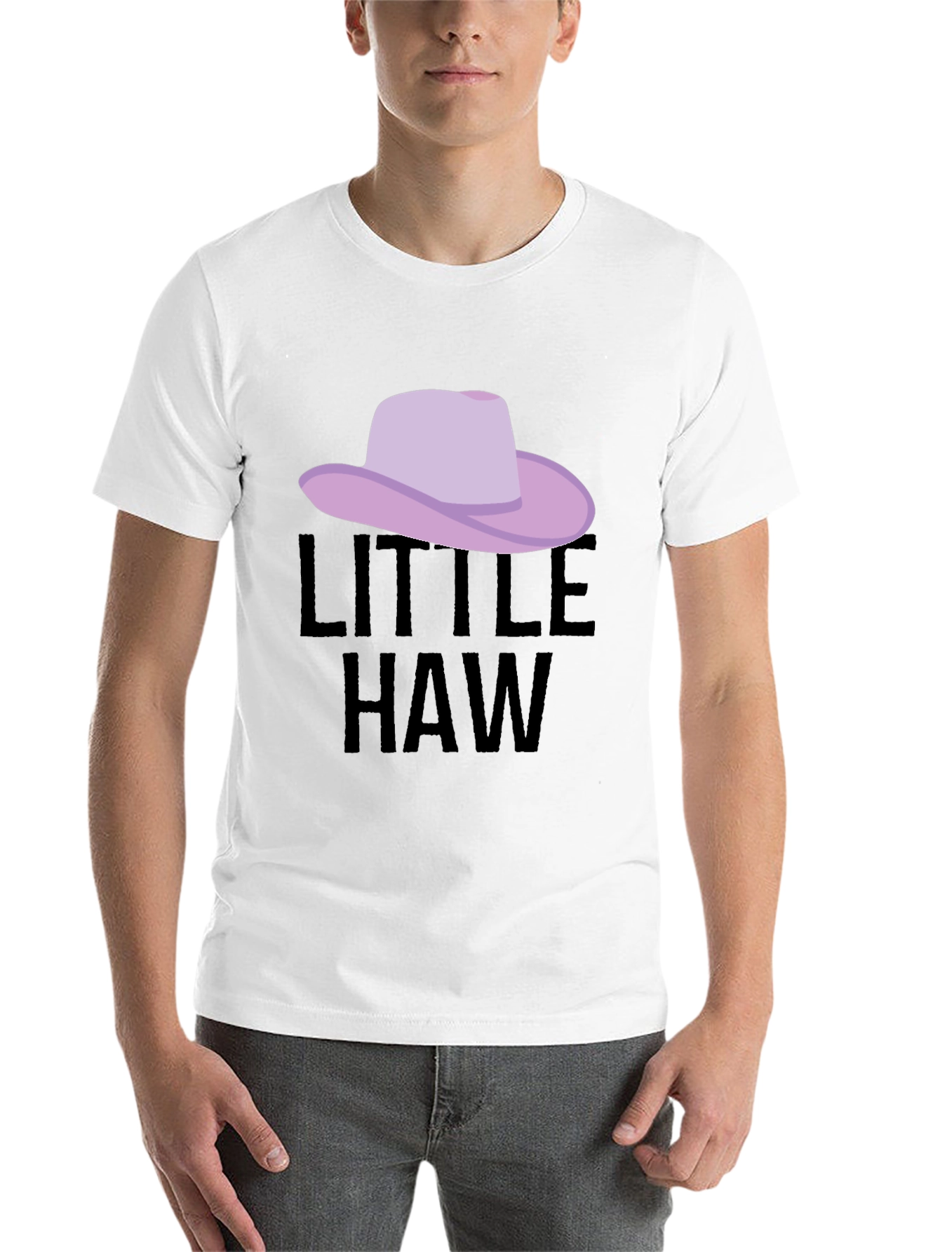 Black Little Haw T-Shirt - Novelty Cowboy Hat Tee view 14