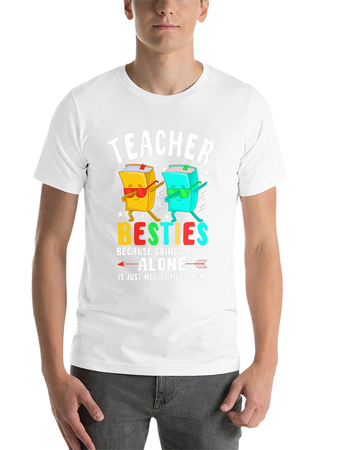 Black Teacher Besties T-Shirt Funny Teacher Gift view 14