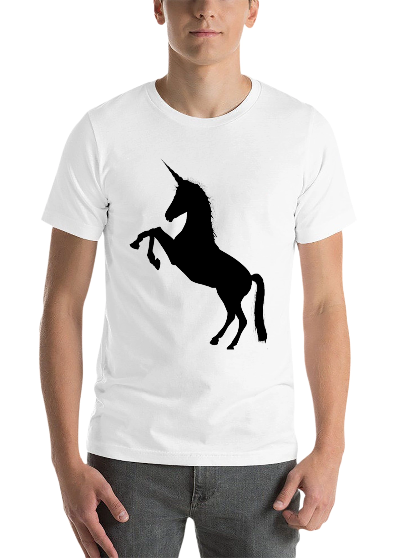Black Unicorn Silhouette Tee - Black Graphic T-Shirt view 14