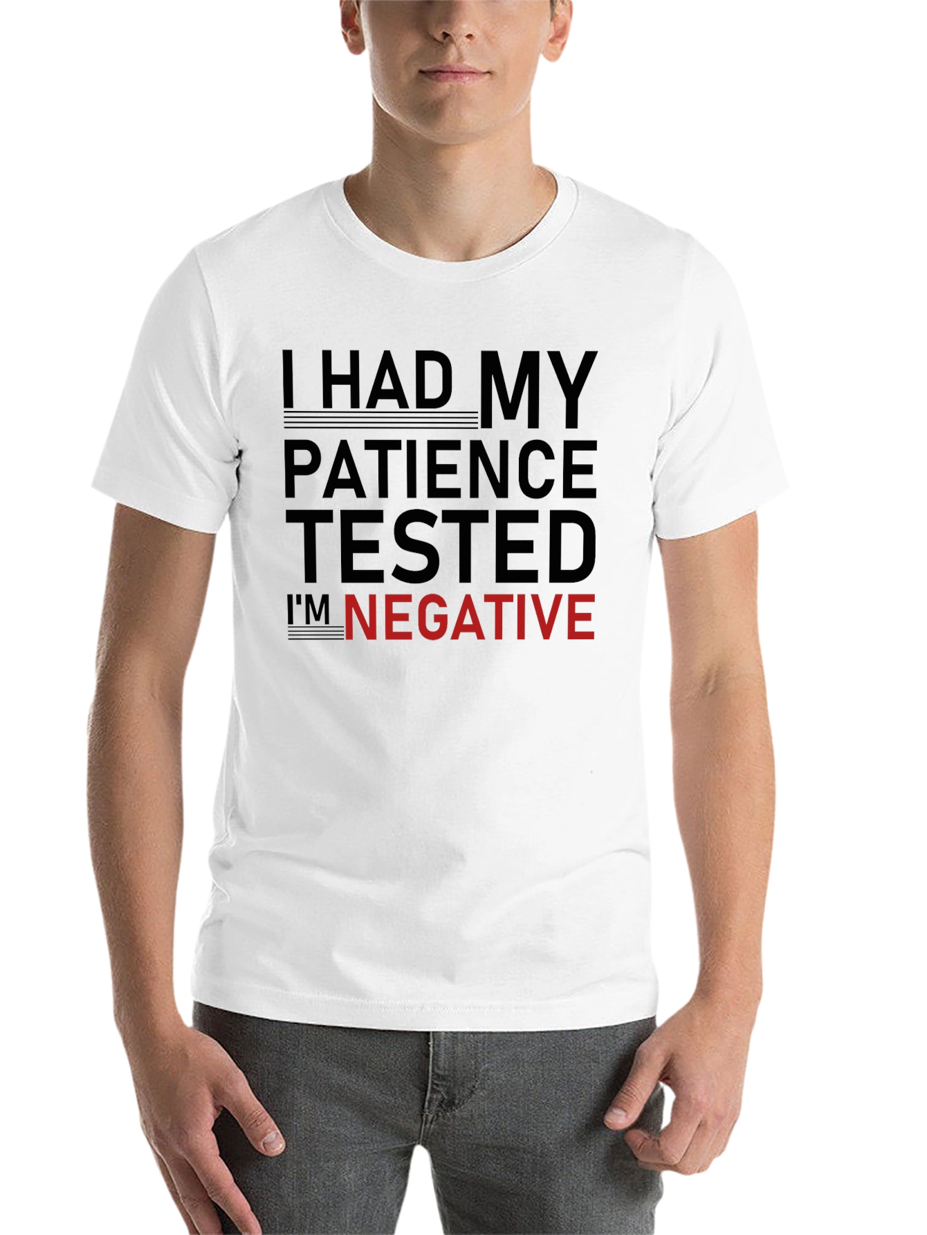 Black Patience Tested Negative Slogan T-Shirt view 14