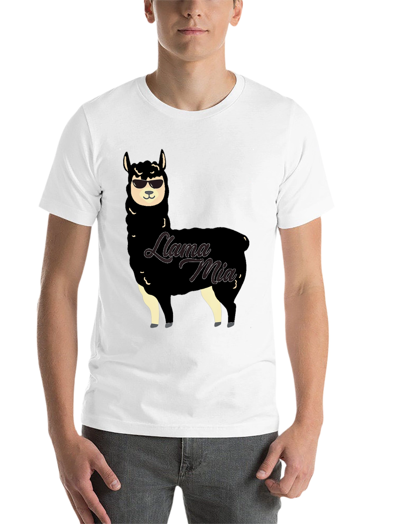 Black Cool Llama Mia T-Shirt view 14