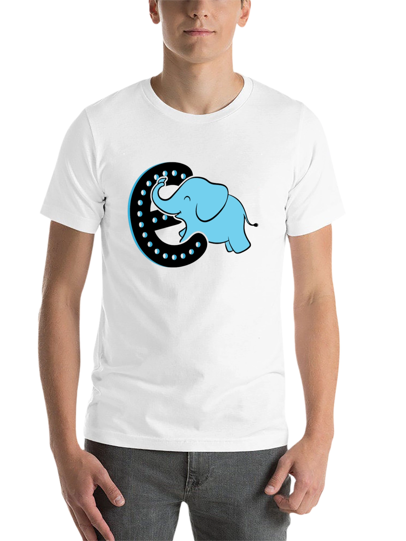 Black Elephant Moon Graphic Tee - Black Cotton T-Shirt view 14