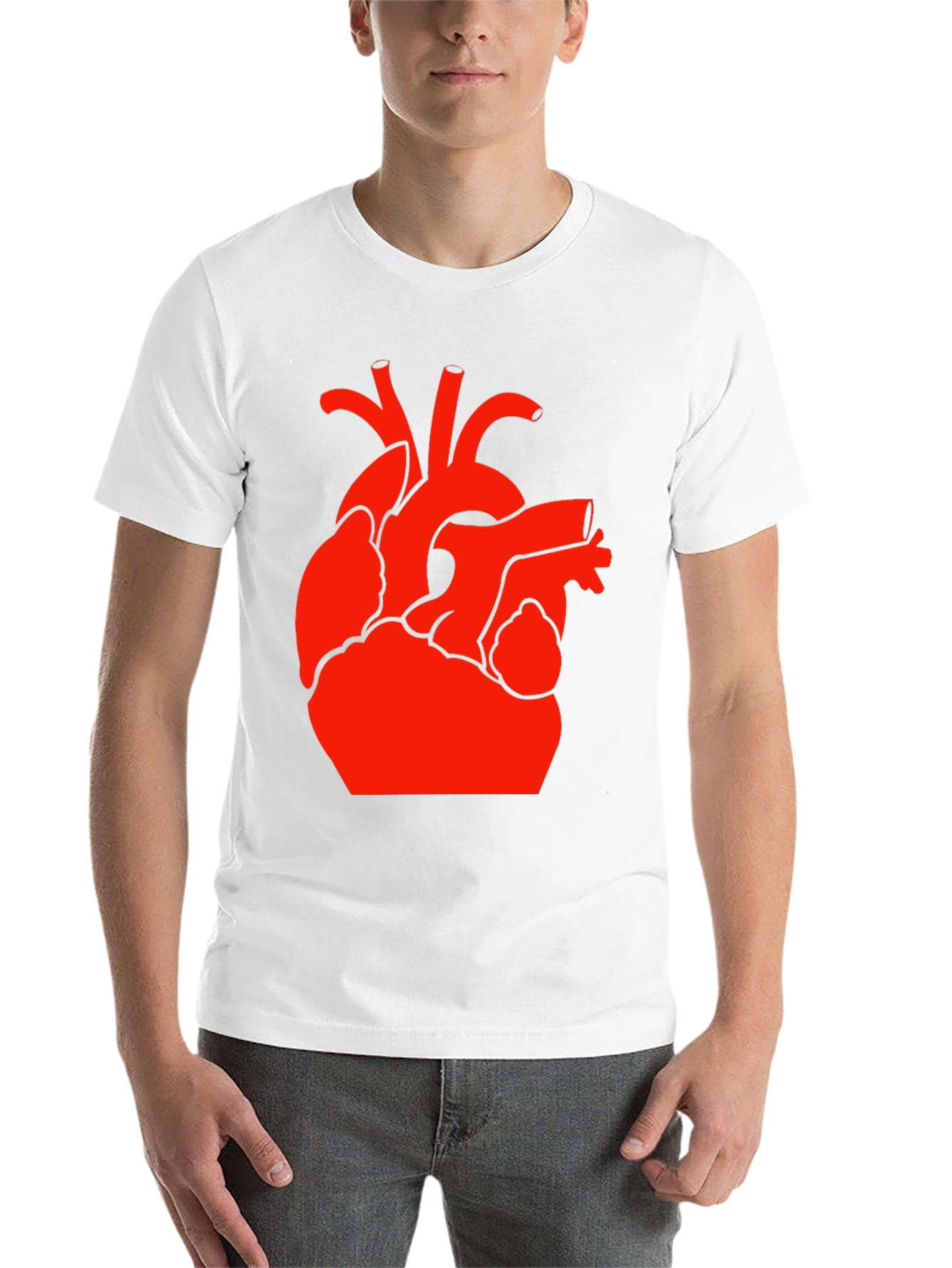 Black Red Heart Graphic Black T-Shirt view 14