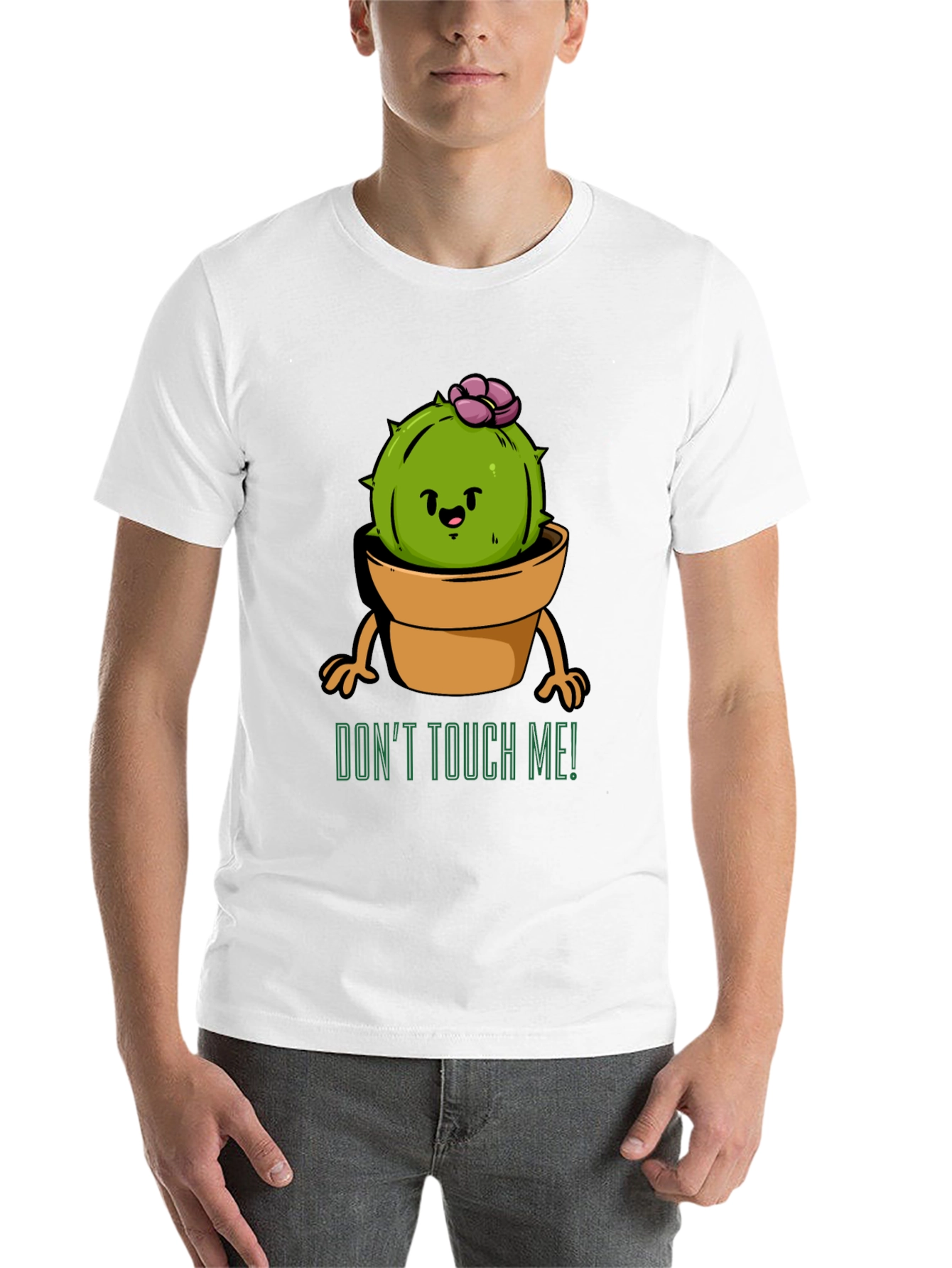 Black Cute Cactus Graphic Tee - Don't Touch Me! view 14