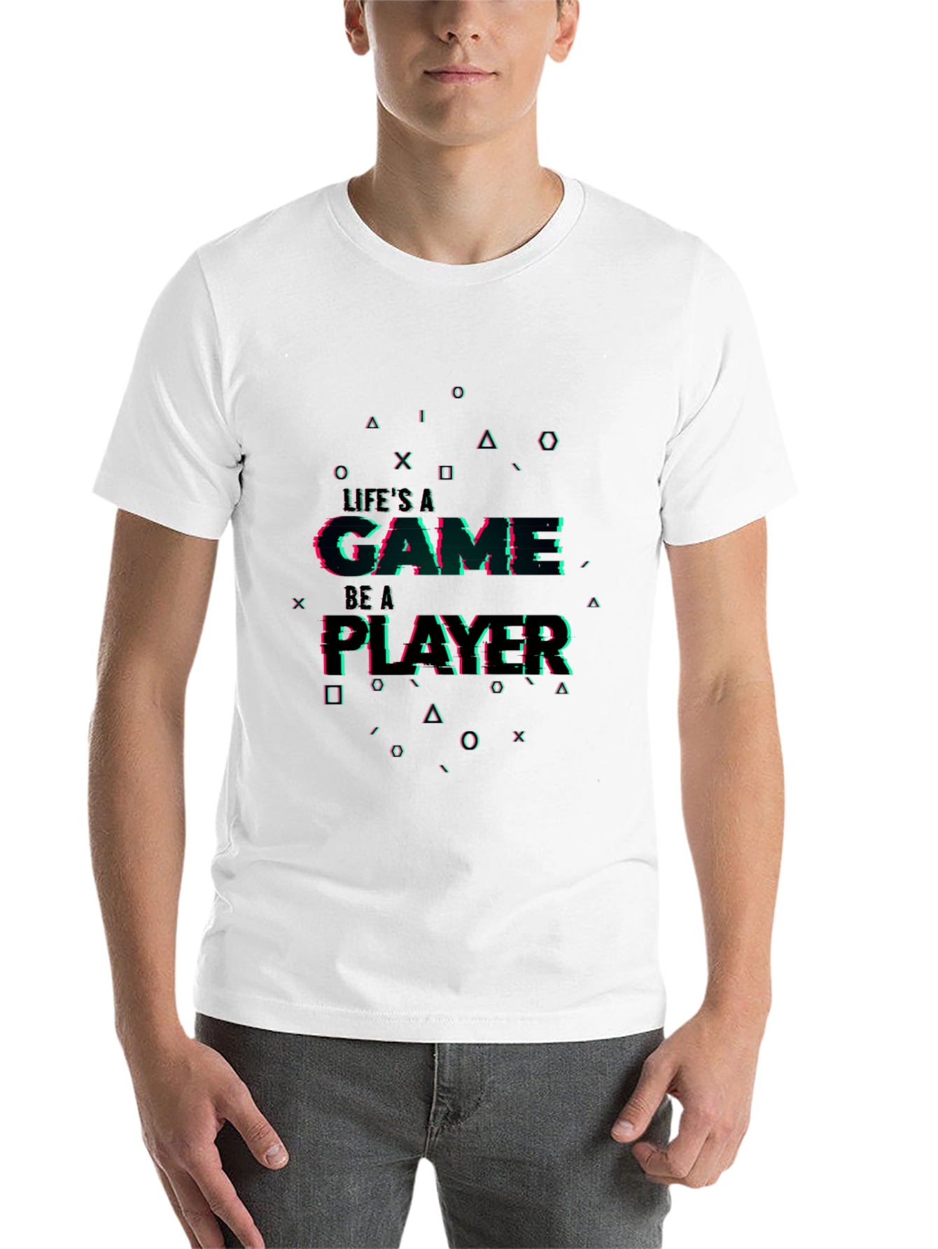 Black Life's a Game Player T-Shirt view 14