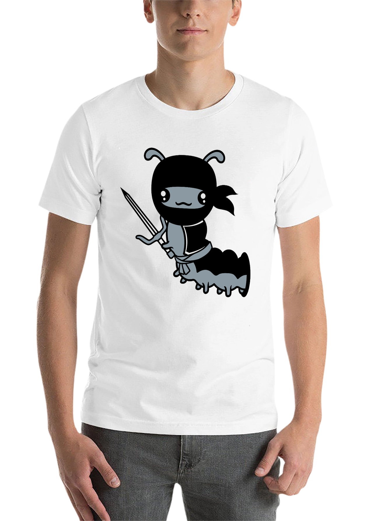 Black Ninja Caterpillar T-Shirt - Soft Cotton Tee view 14