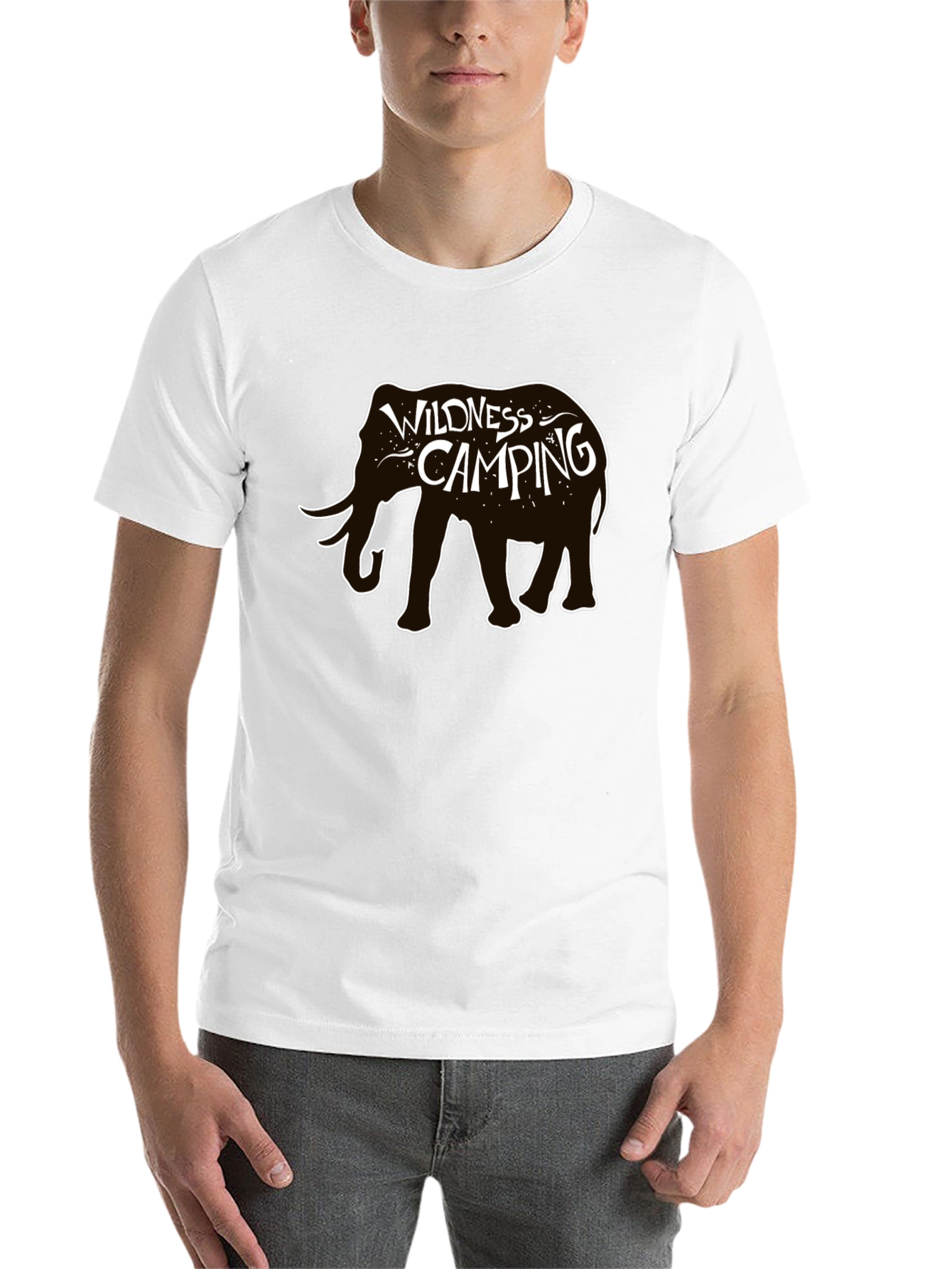 Black Wilderness Camping Elephant Graphic Tee view 14