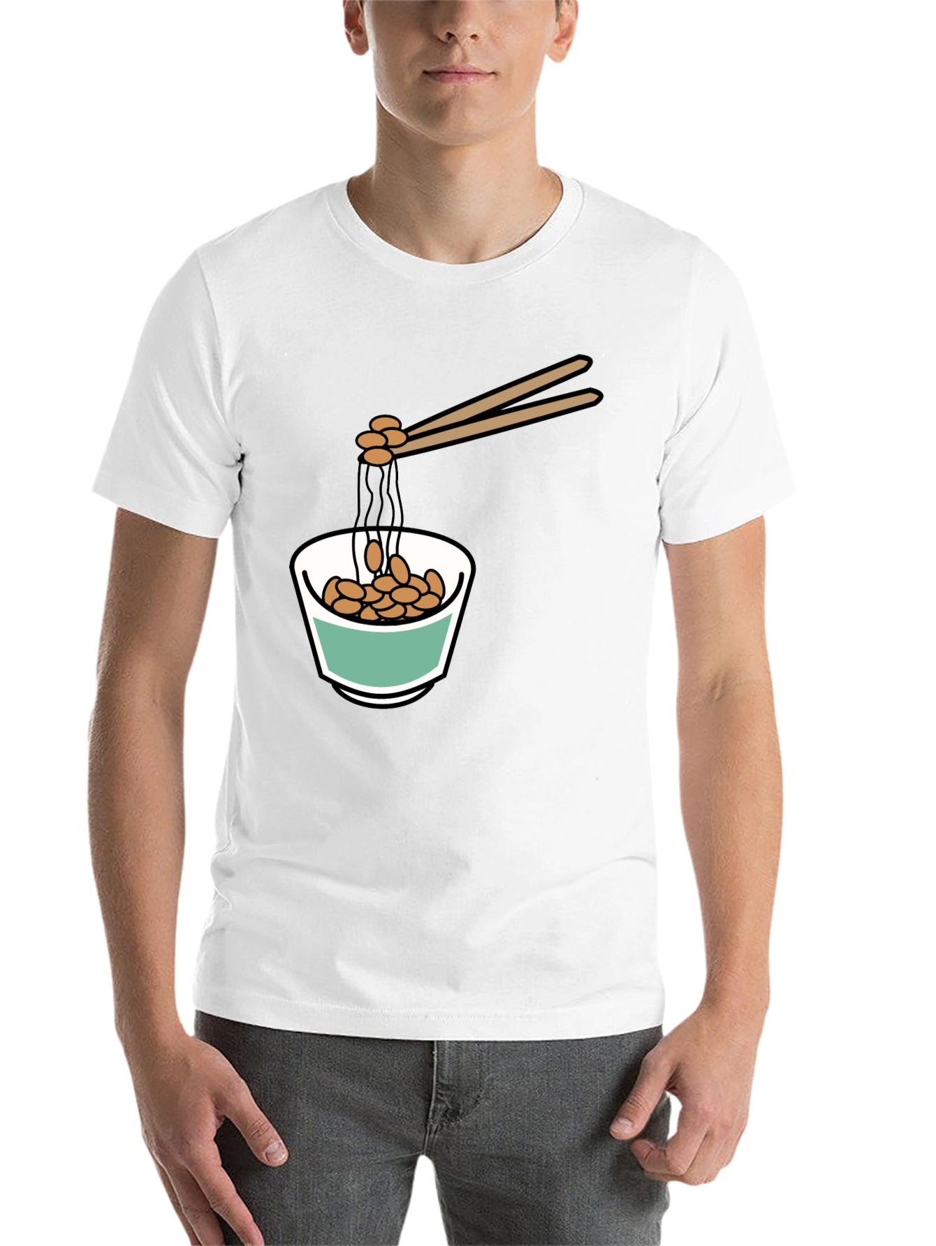 Black Natto Bowl Graphic Tee - Funny Foodie Shirt view 14
