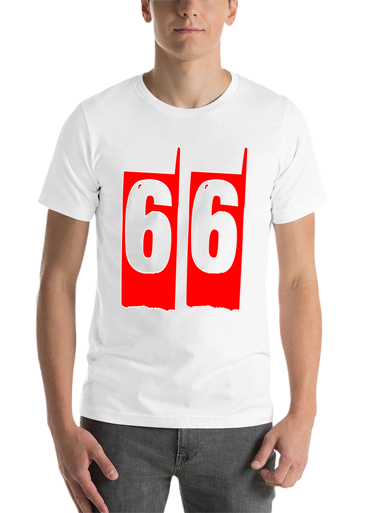 Black Men's 66 Graphic Tee - Bold Number Print view 14