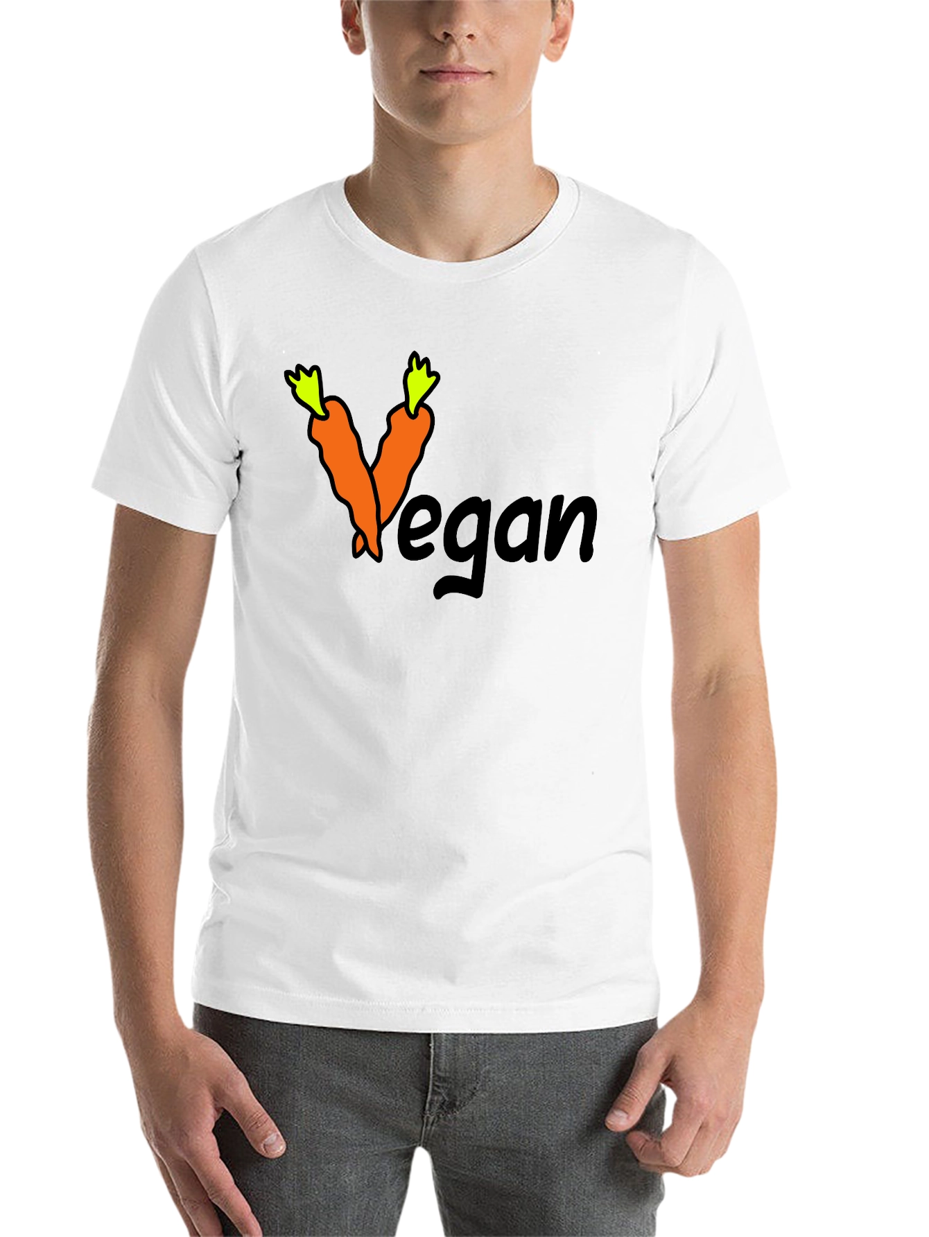Black Vegan Carrot Graphic Black T-Shirt view 14