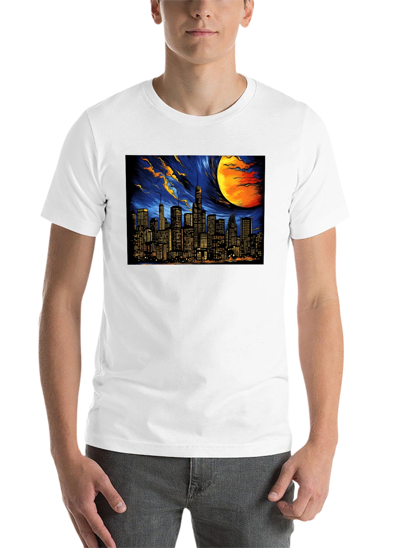 Black Cityscape Graphic Tee - Dark Sky Edition view 14