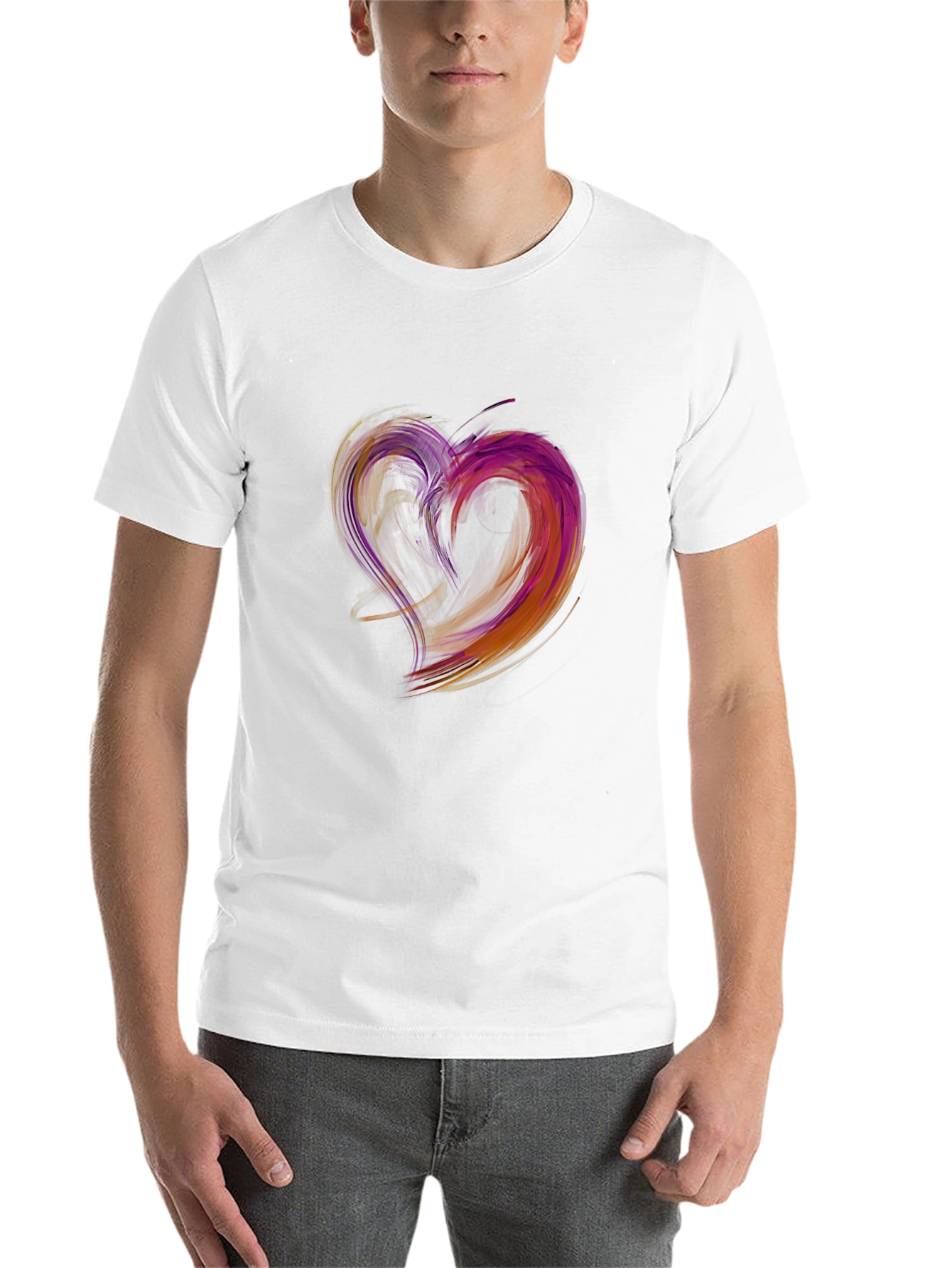 Black Abstract Heart Graphic Black T-Shirt view 14