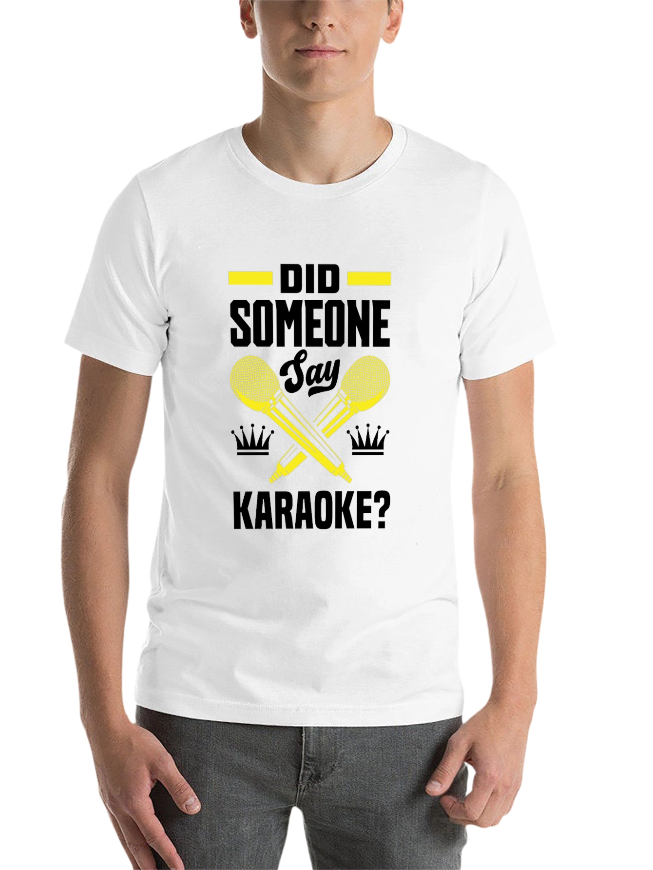 Black Karaoke Microphone Graphic Tee view 14