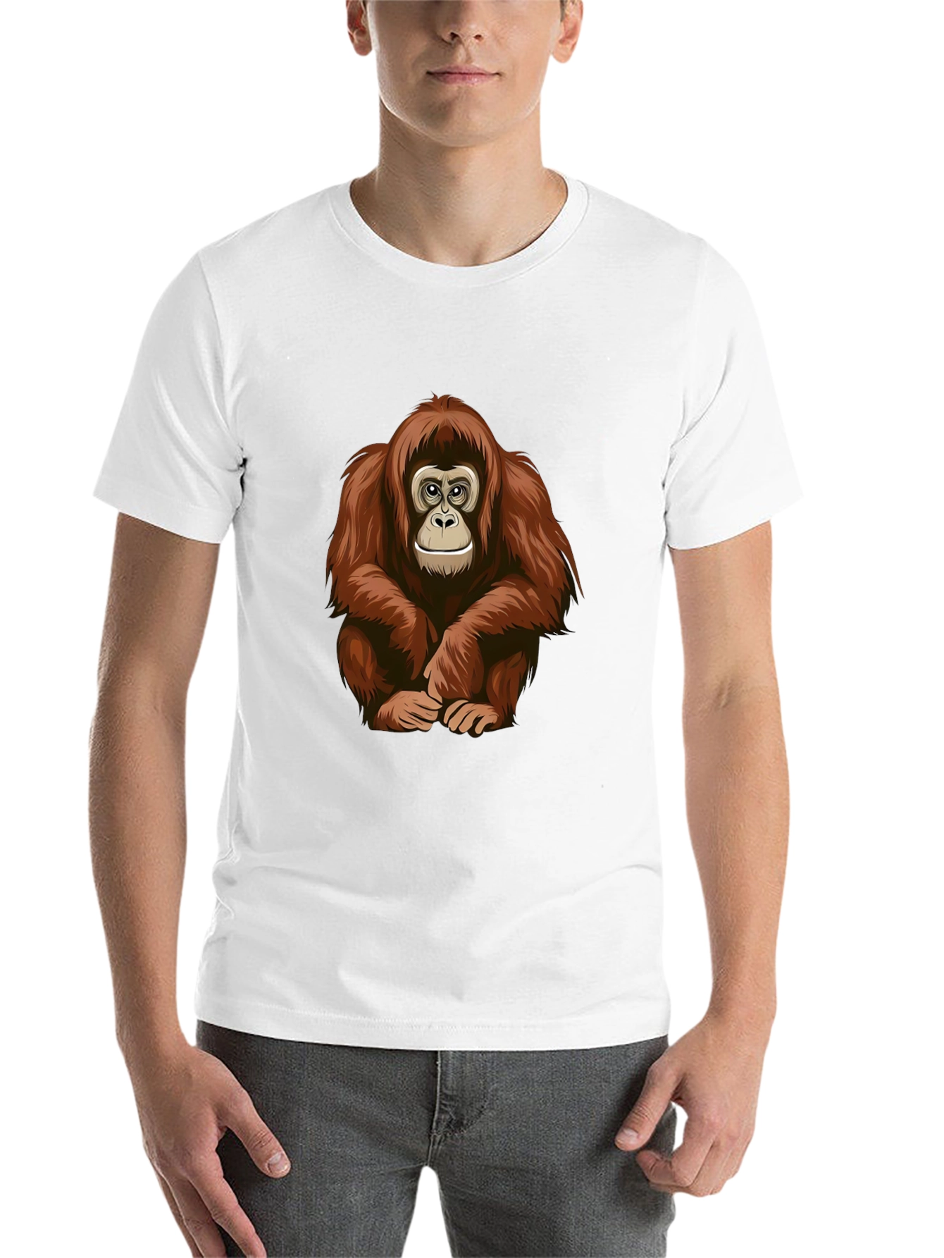 Black Orangutan Graphic T-Shirt - Cool Ape Design Tee view 14