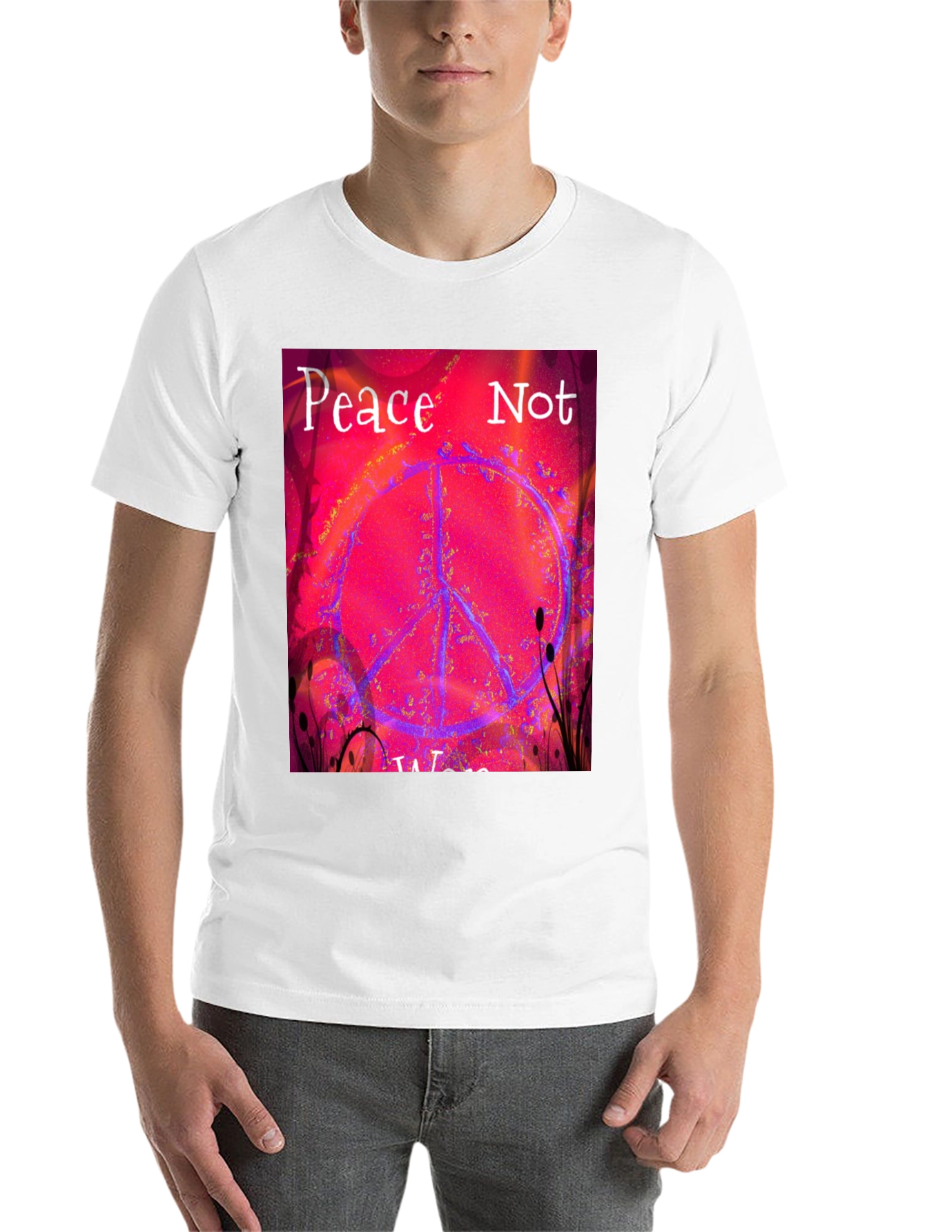 Black Peace Not War Graphic Tee view 14