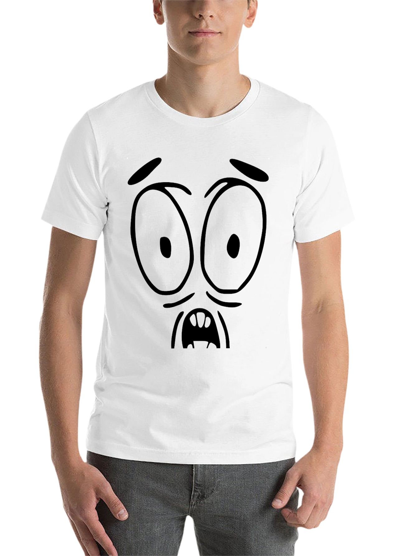 Black Cartoon Expression Black T-Shirt view 14