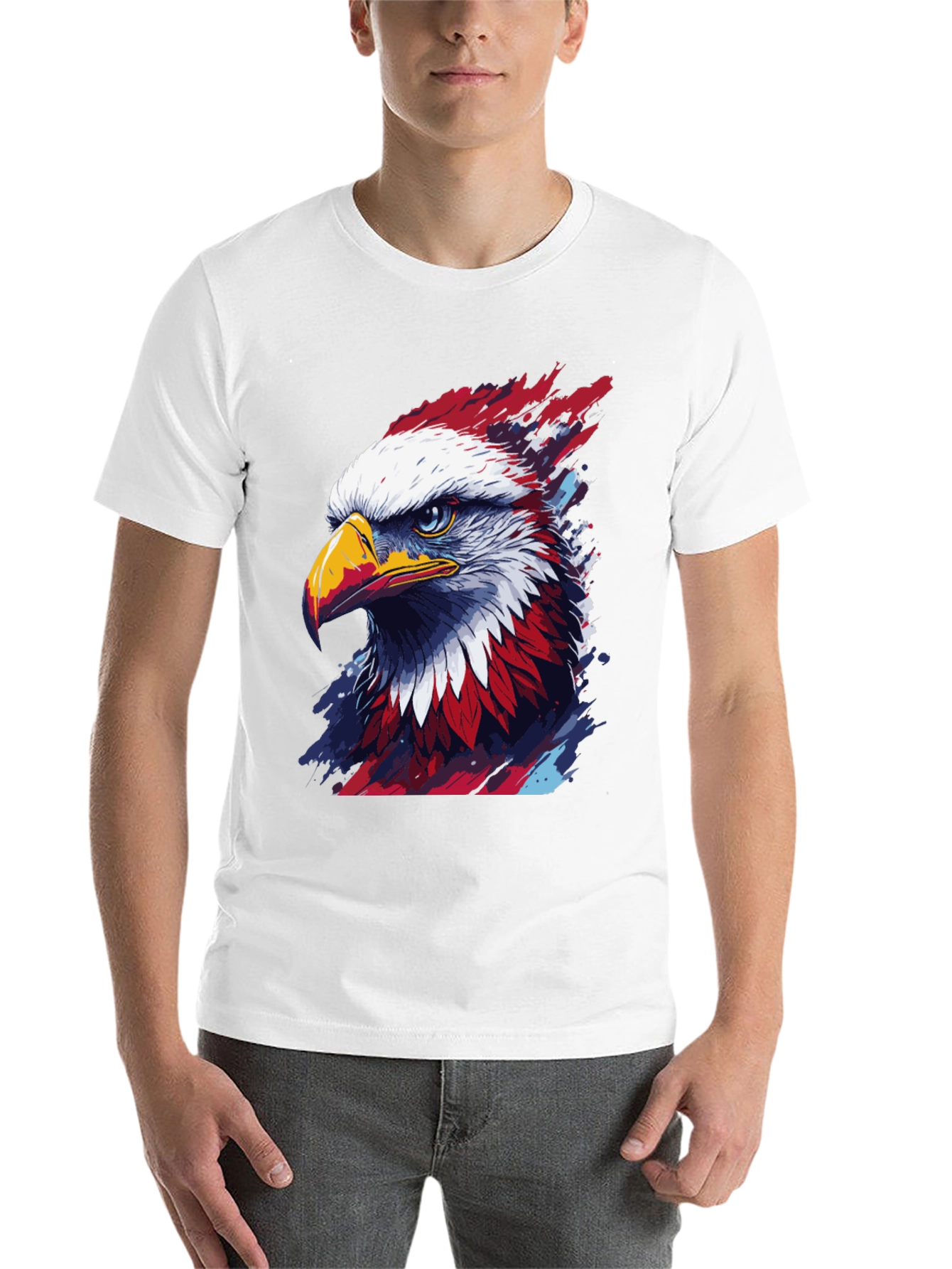 Black Patriotic Eagle Graphic Tee - Men's Black T-Shirt view 14