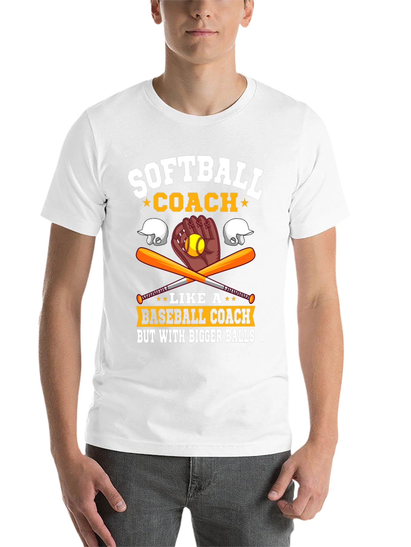 Black Softball Coach Bigger Balls Graphic Tee view 14