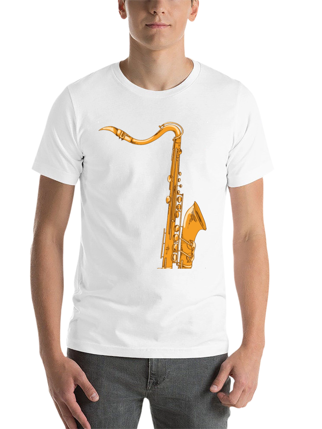 Black Saxophone Graphic Tee - Music Lover Shirt view 14