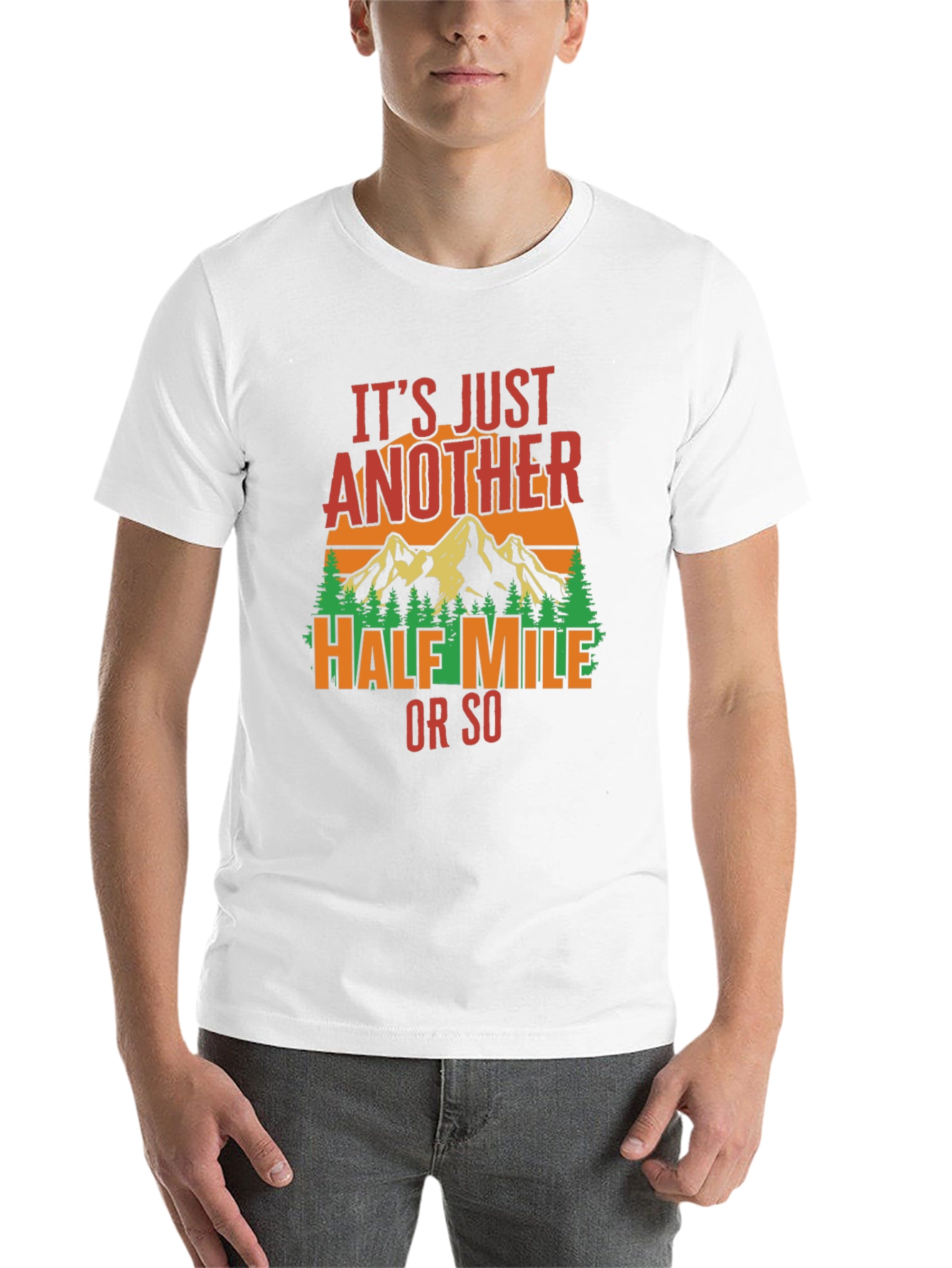 Black Hiking T-Shirt: Just Another Half Mile view 14