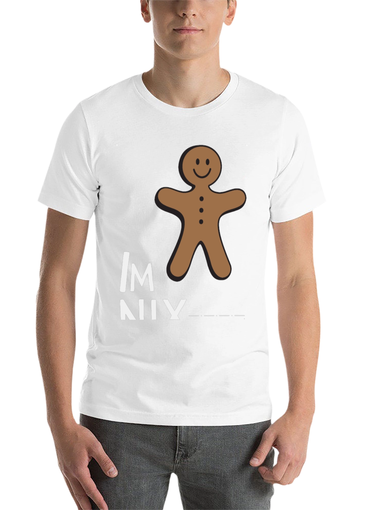 Black Gingerbread Man Funny Graphic T-Shirt view 14
