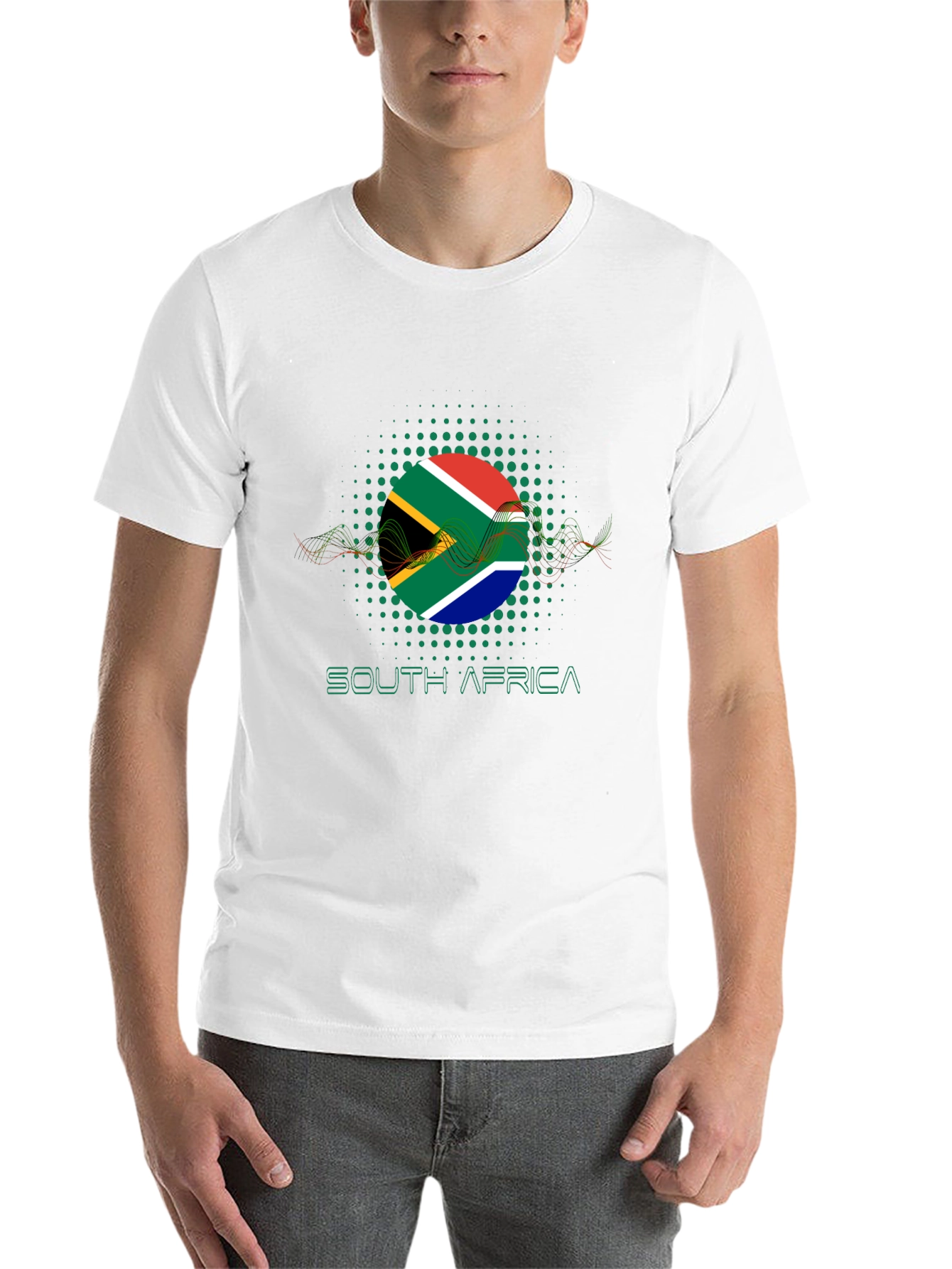 Black South Africa Flag Graphic Black T-Shirt view 14