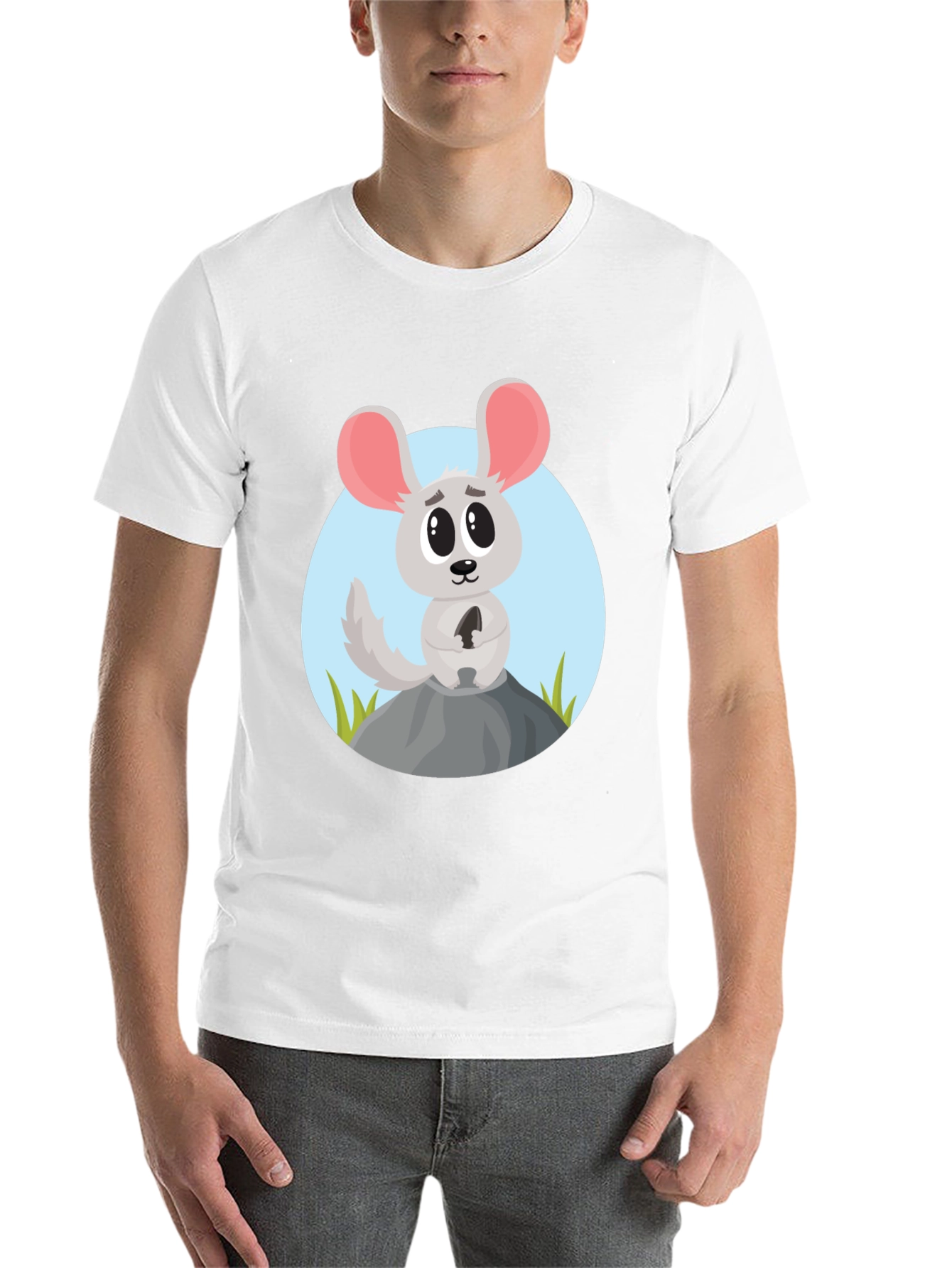 Black Cartoon Mouse Graphic Tee - Cute Animal Design Shirt view 14