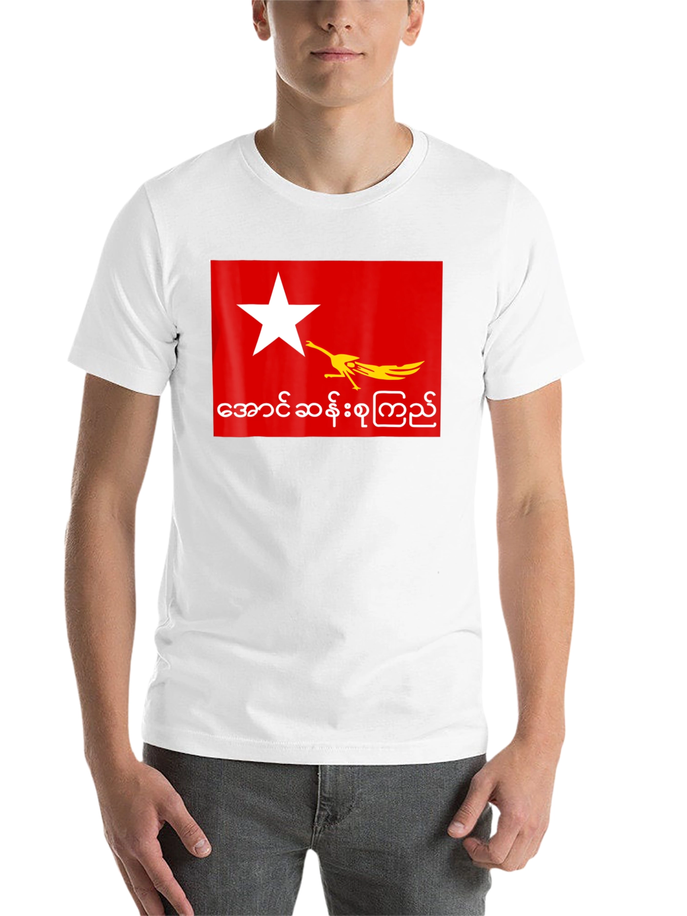 Black Myanmar State Flag T-Shirt - Retro Design view 14