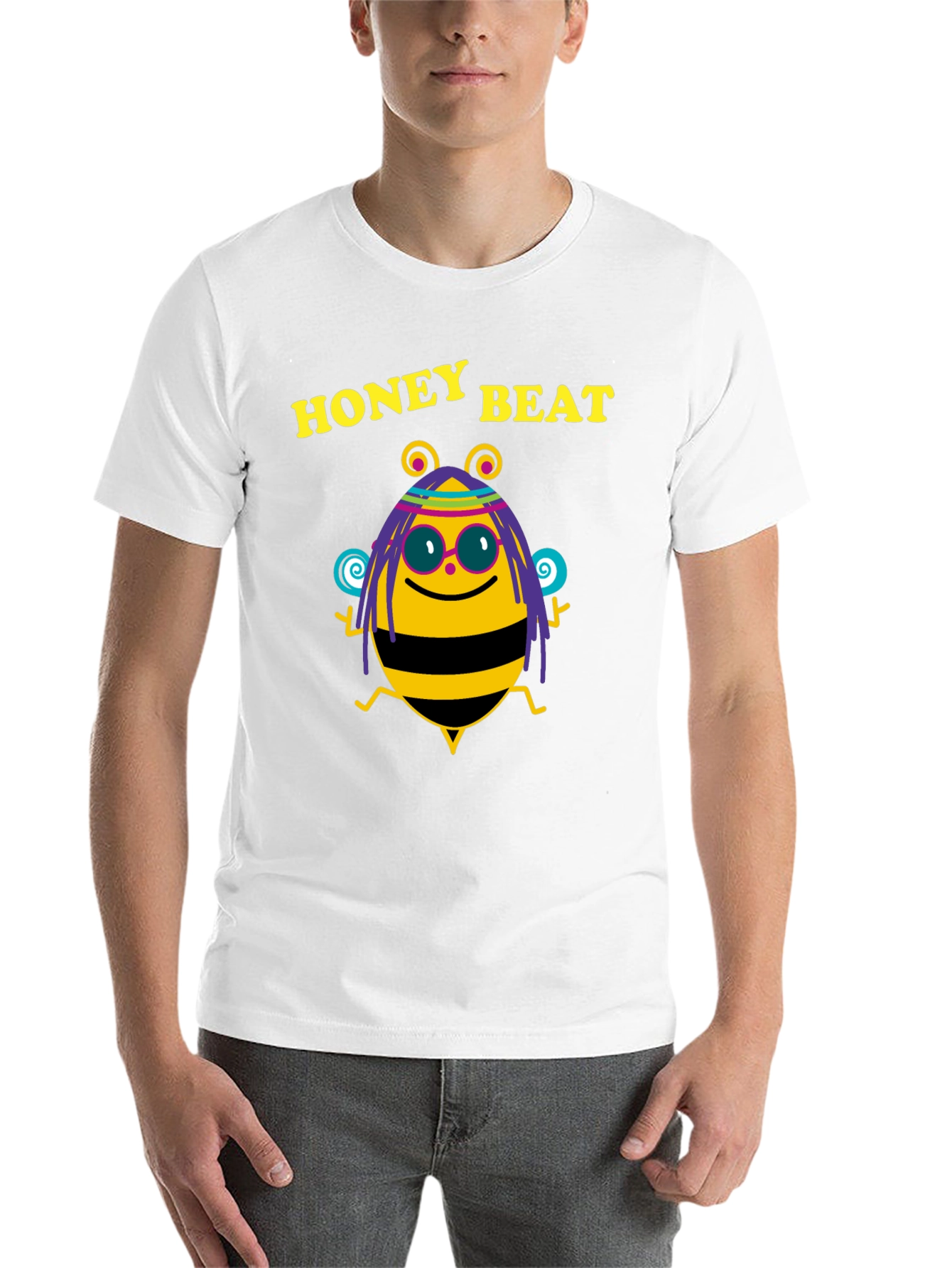 Black Honey Beat Bee Graphic Black T-Shirt view 14