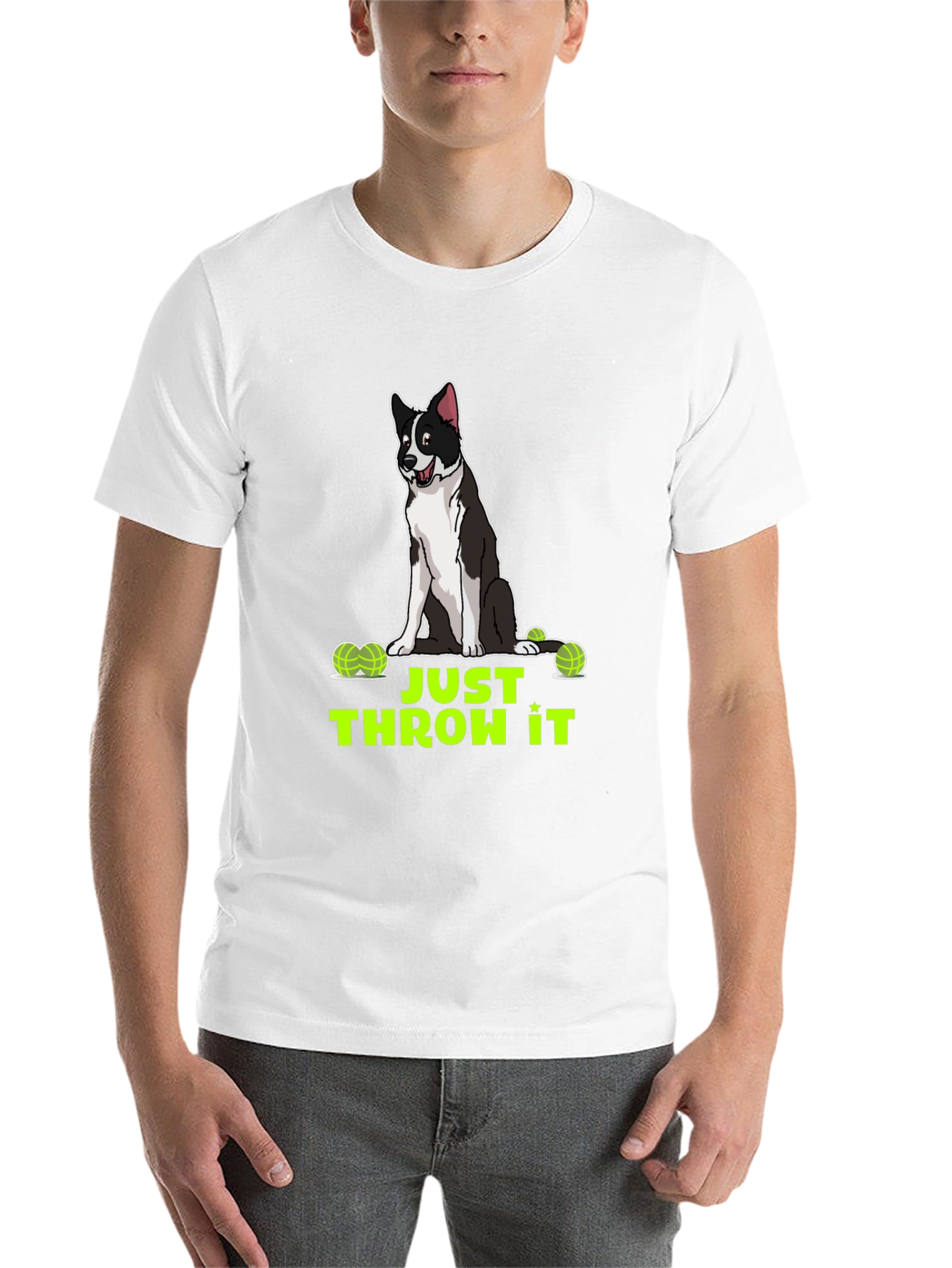 Black Just Throw It Dog Graphic T-Shirt view 14