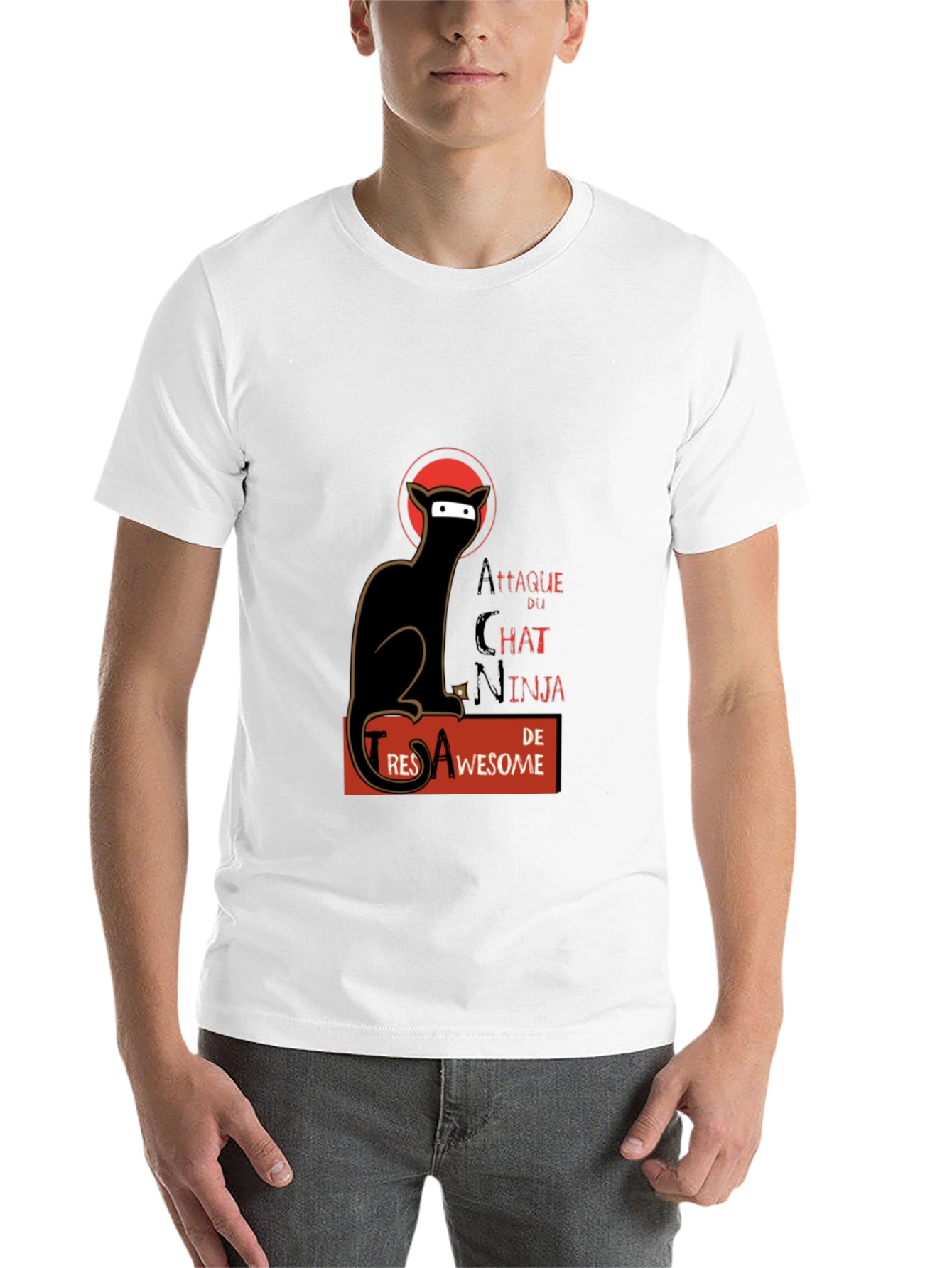 Black Attaque du Chat Ninja T-shirt view 14